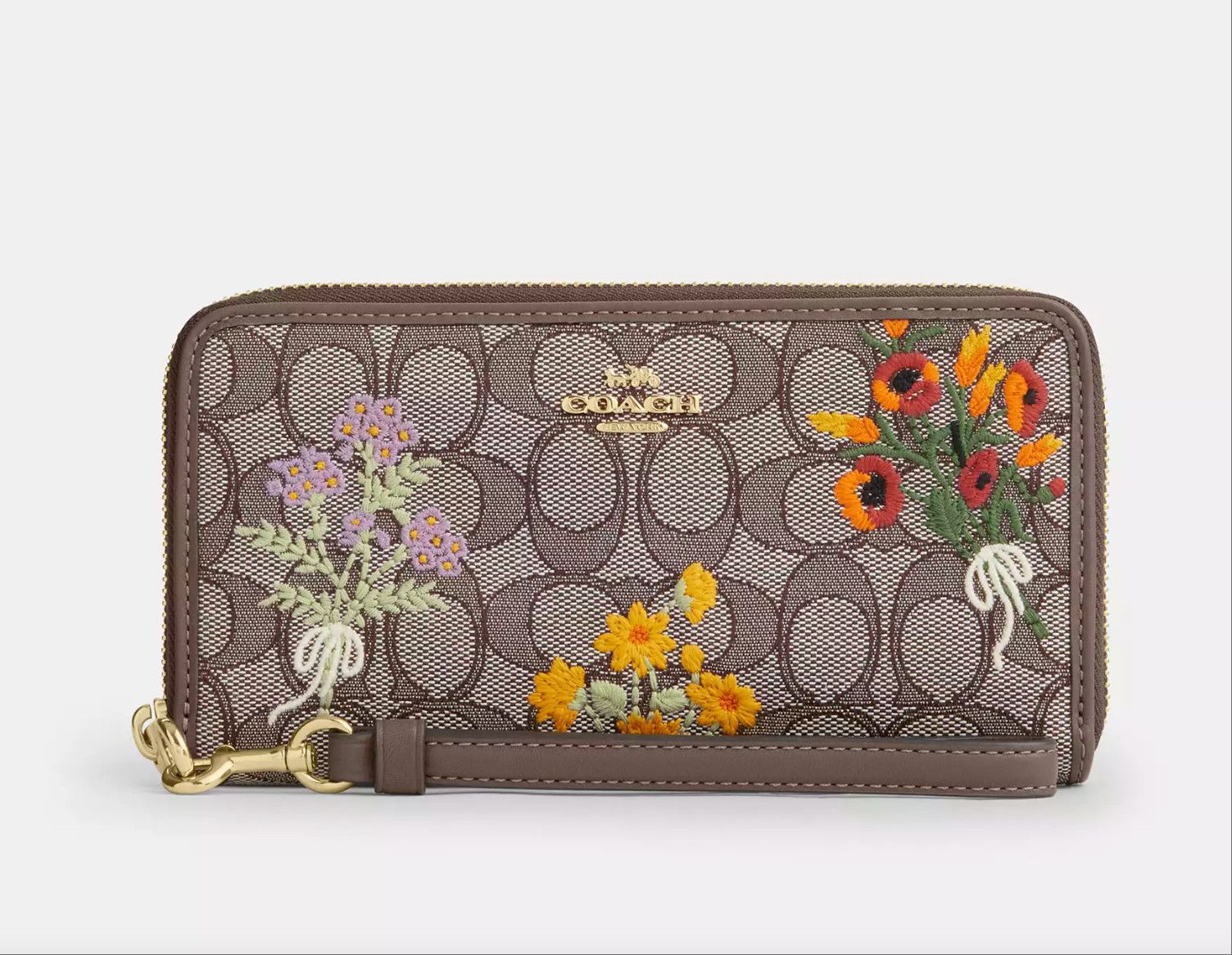 Coach Long Zip Around Wallet With Floral Embroidery CEC23 Size ONE SIZE - 8 Thumbnail