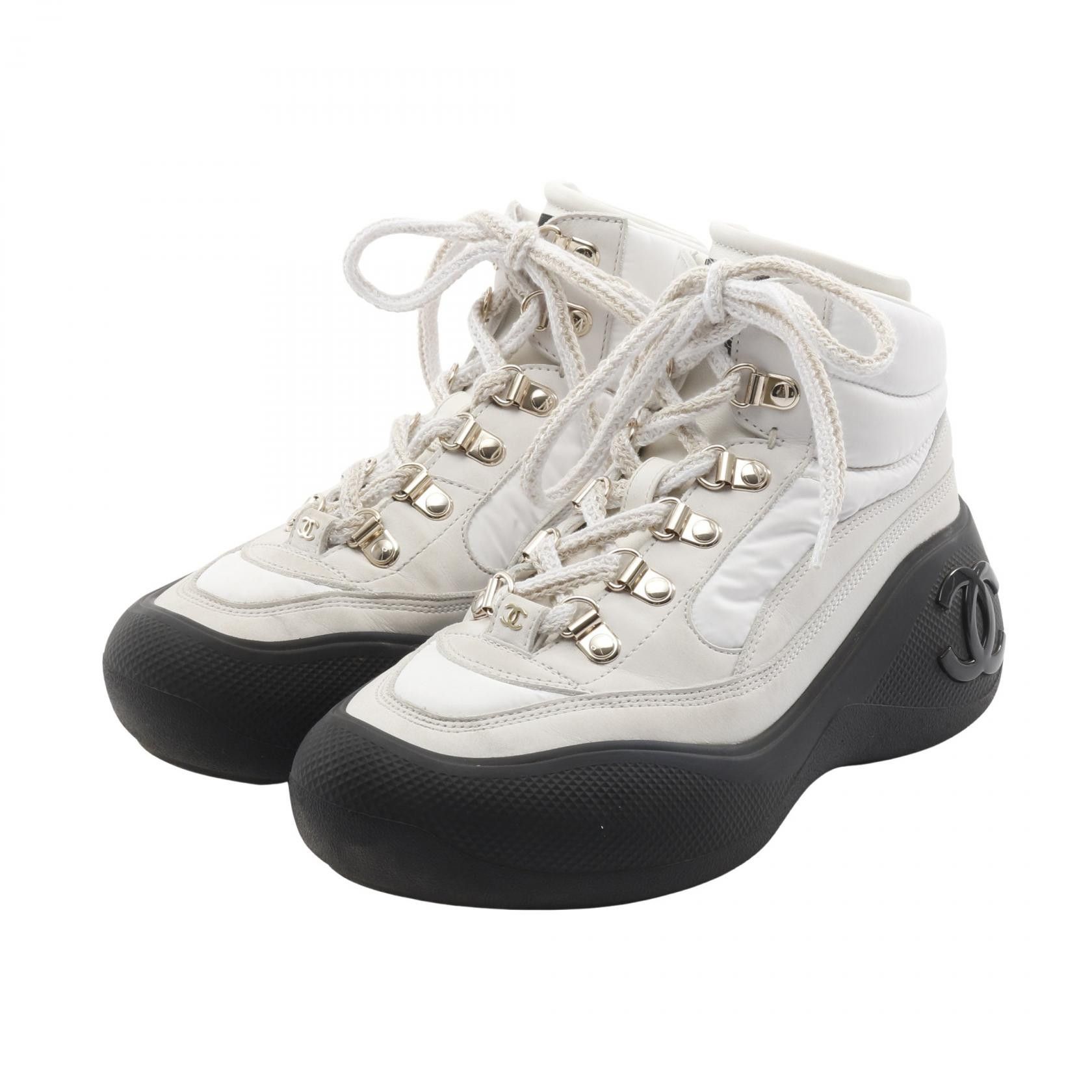Chanel Chanel Chanel Leather Fabric Sneakers Leather Shoes DUTY FREE for USA Size ONE SIZE - 1 Thumbnail