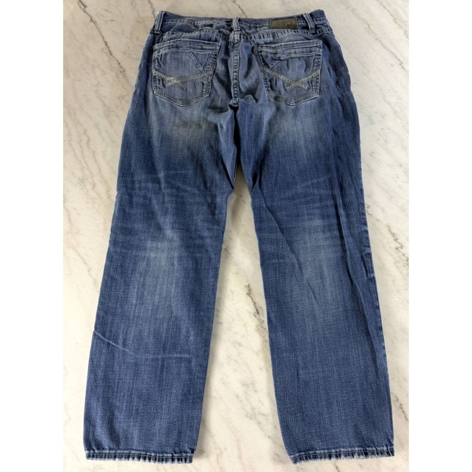 BKE BKE Jeans Mason Mens 36x30 Blue Denim Tapered Regular Fit 5-Pocket Stretch Denim Size US 36 / EU 52 - 2 Thumbnail