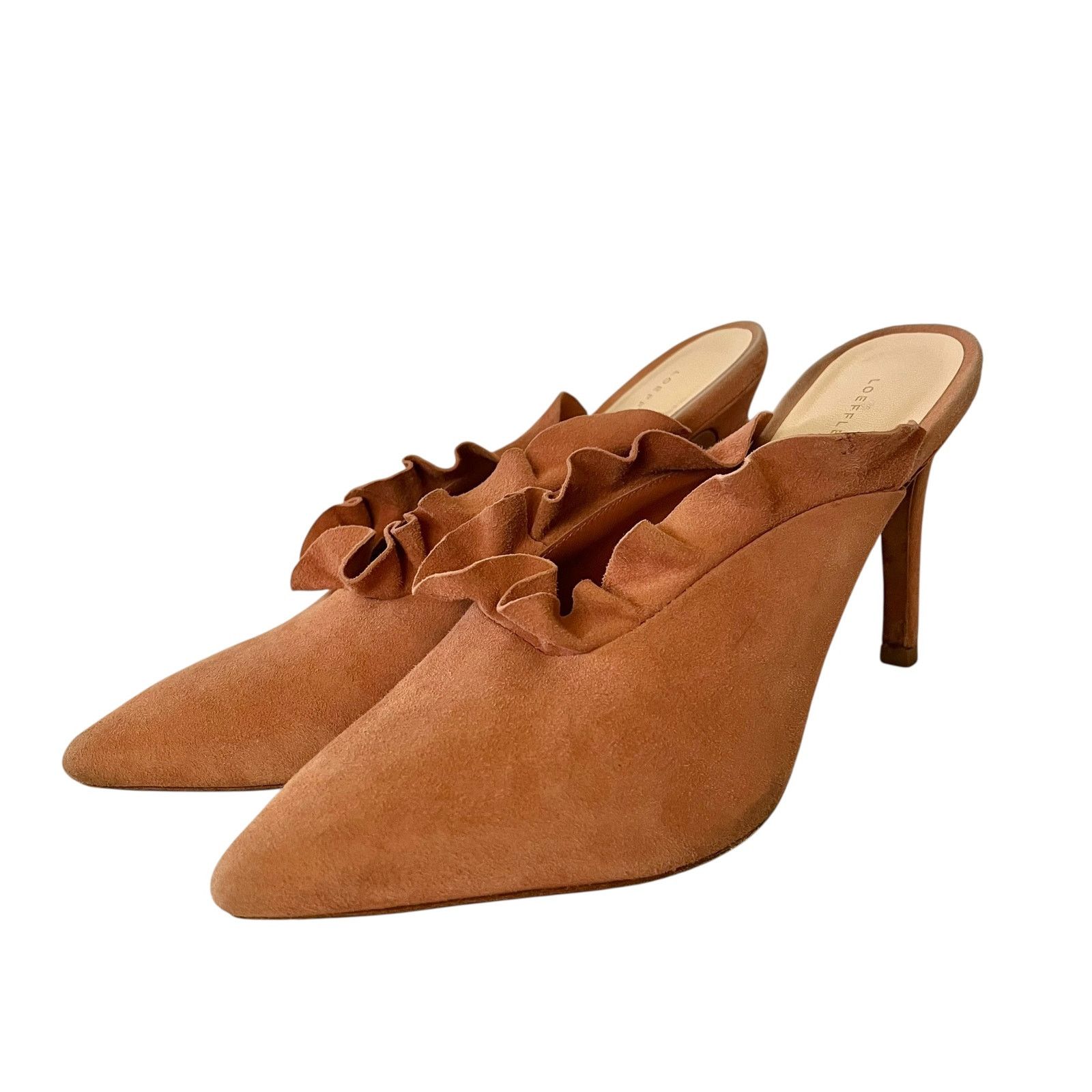 Loeffler Randall Loeffler Randall Langley Dusty Rose Suede Ruffle Mule Heels Size US 7 / IT 37 - 2 Thumbnail