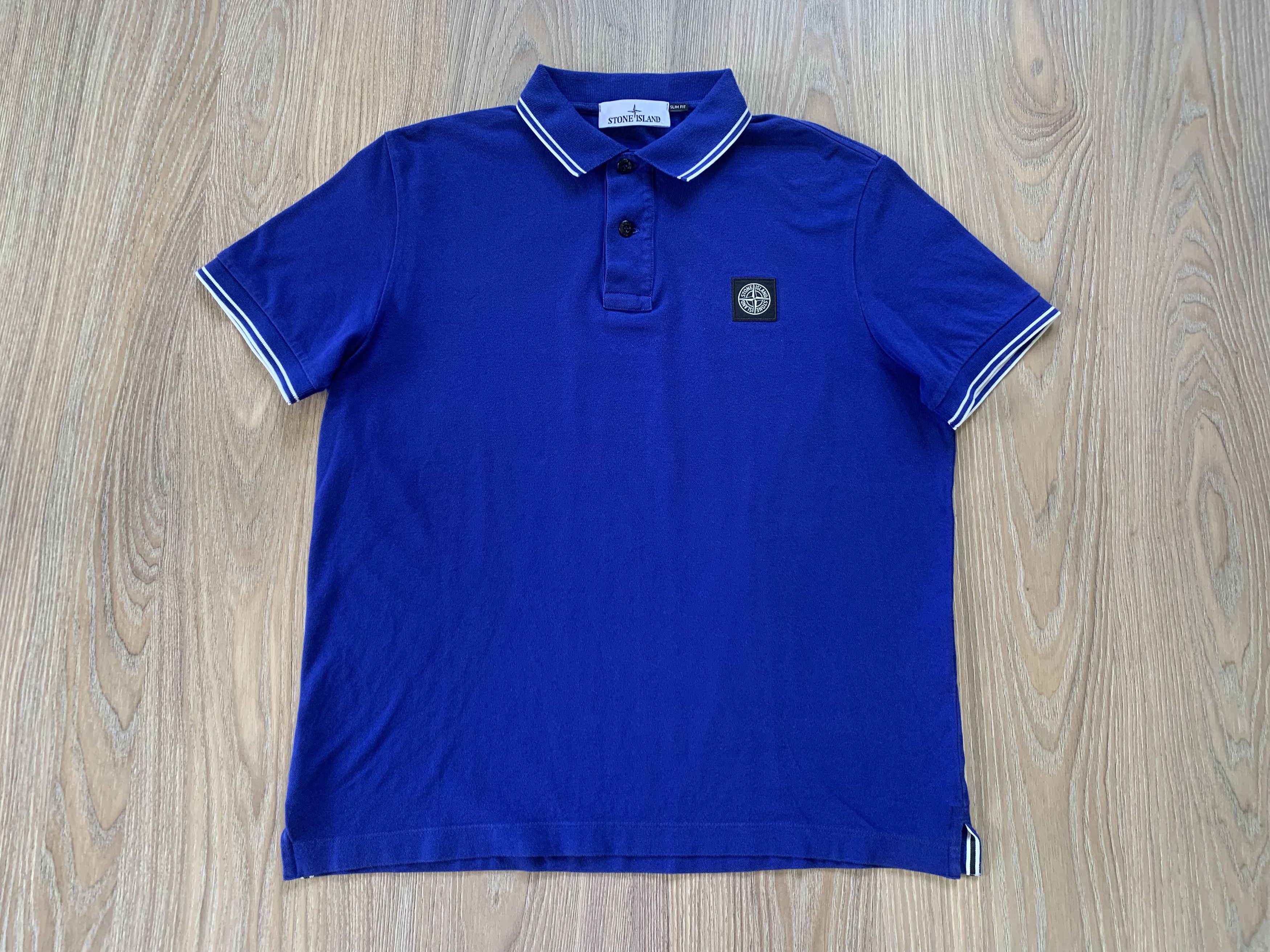 Stone Island Stone Island Slim Fit Mens Blue Polo Shirt Size US M / EU 48-50 / 2 - 2 Thumbnail