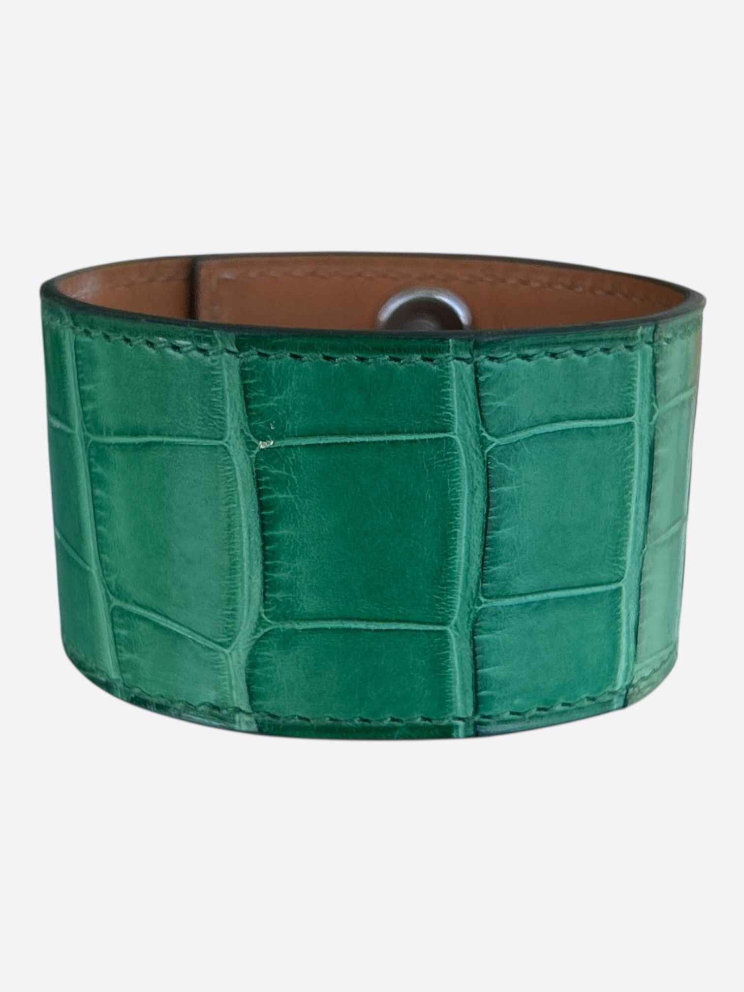 Hermes Hermes Green Crocodile & Palladium Hardware Intense Bracelet Size ONE SIZE - 2 Thumbnail