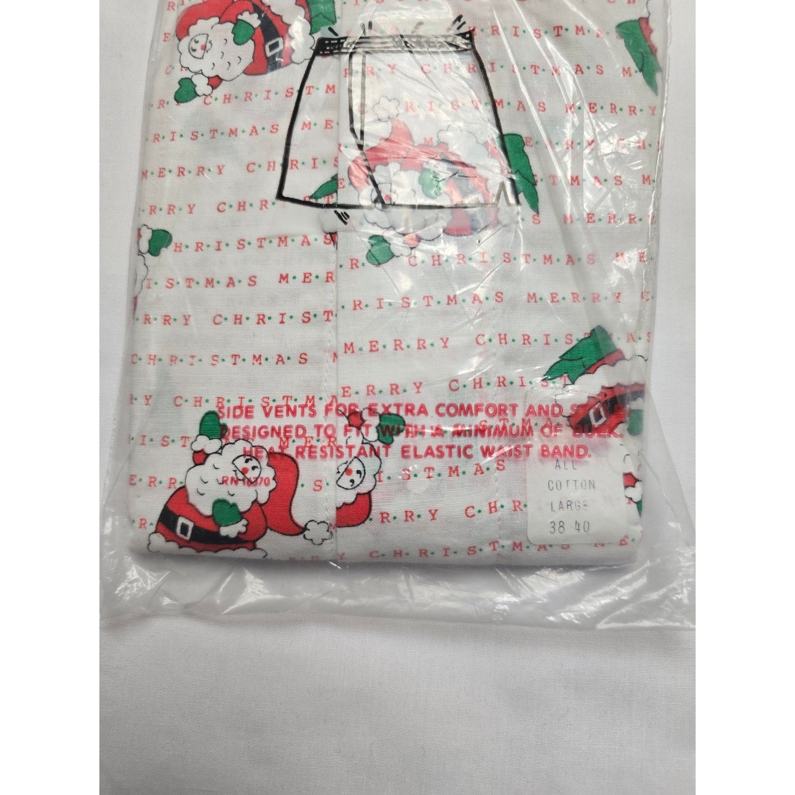 Vintage Vintage Merry Chrismas Boxer L Novilty Santa Christmas 90s Size 38 - 2 Thumbnail