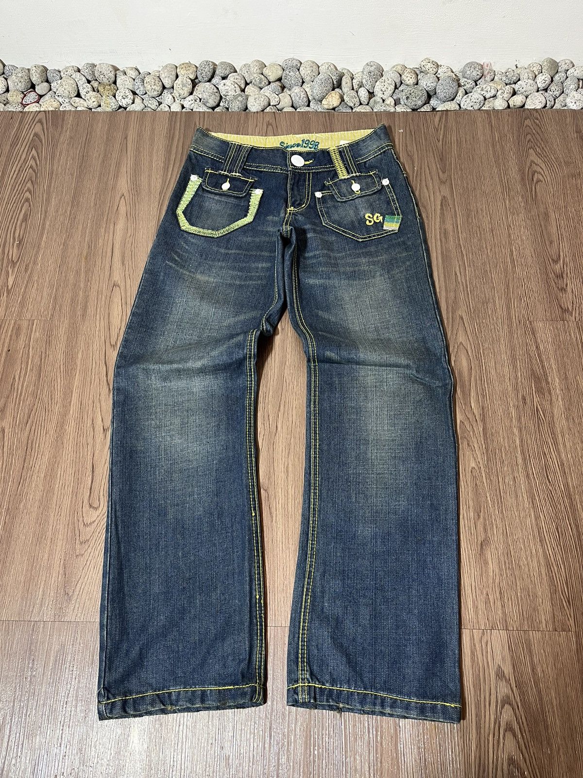 Blue Blue Japan × Hysteric Glamour × Japanese Brand Y2K Blue Moon Blue japan Surfing Back Embroidery denim Size US 28 / EU 44 - 5 Thumbnail