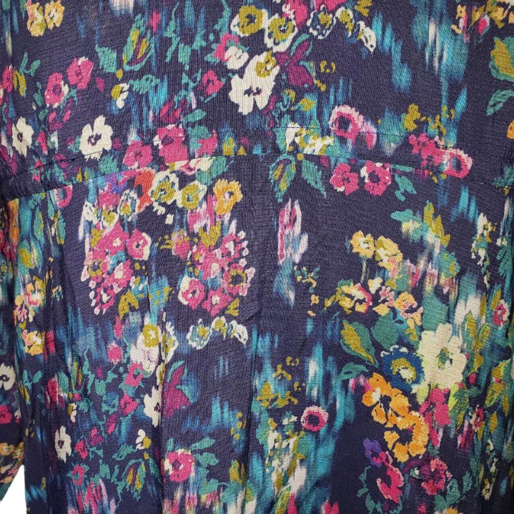 Sundae School CT342 Sundance two-piece Mini Blue Floral Flare Dress L Size L / US 10 / IT 46 - 11 Thumbnail