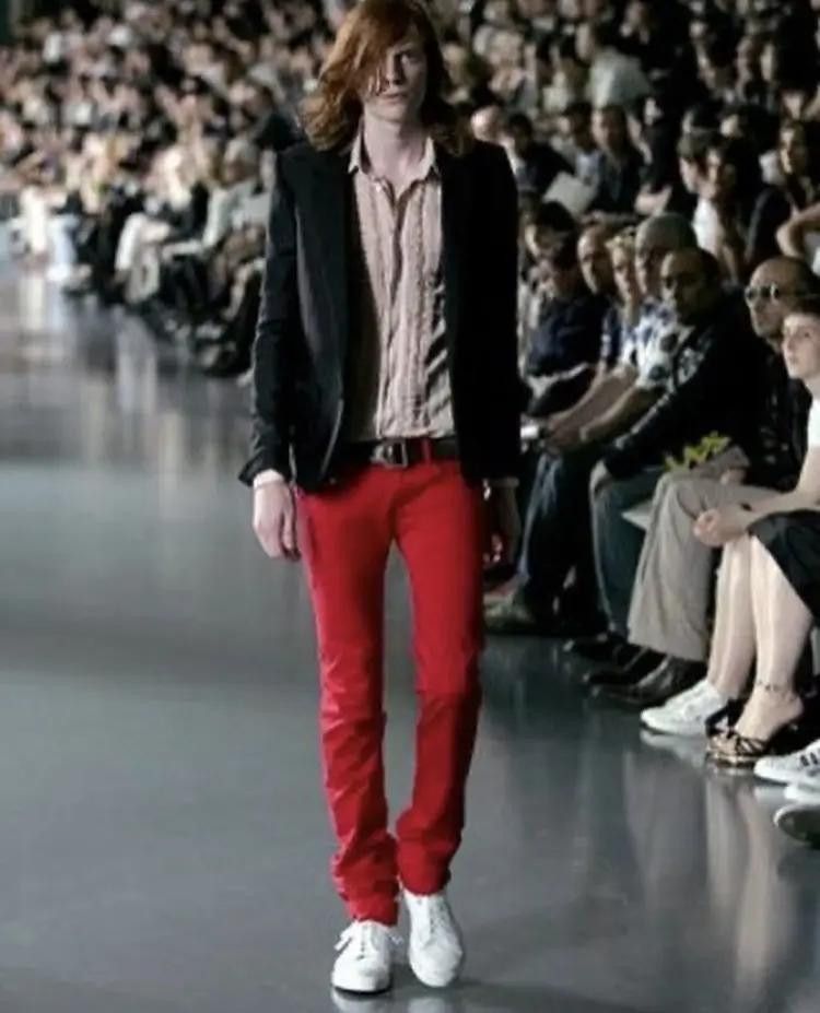 Dior × Hedi Slimane SS06 Dior Distressed Red Jeans Size US 30 / EU 46 - 1 Thumbnail