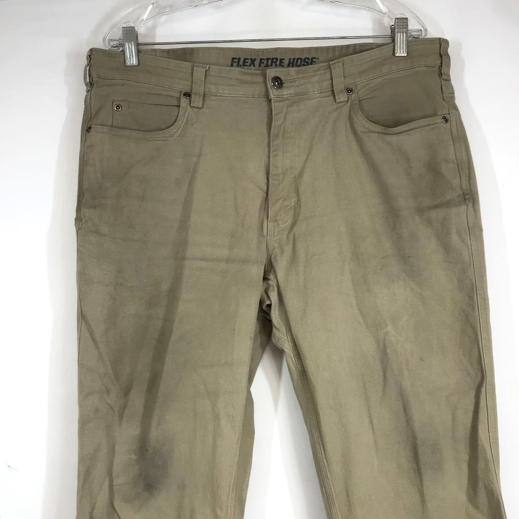 Duluth Trading Company Duluth Trading Co Work Pants Khaki Tan Mens 38x30 Flex Fire Hose Relaxed Fit Size US 38 / EU 54 - 2 Thumbnail