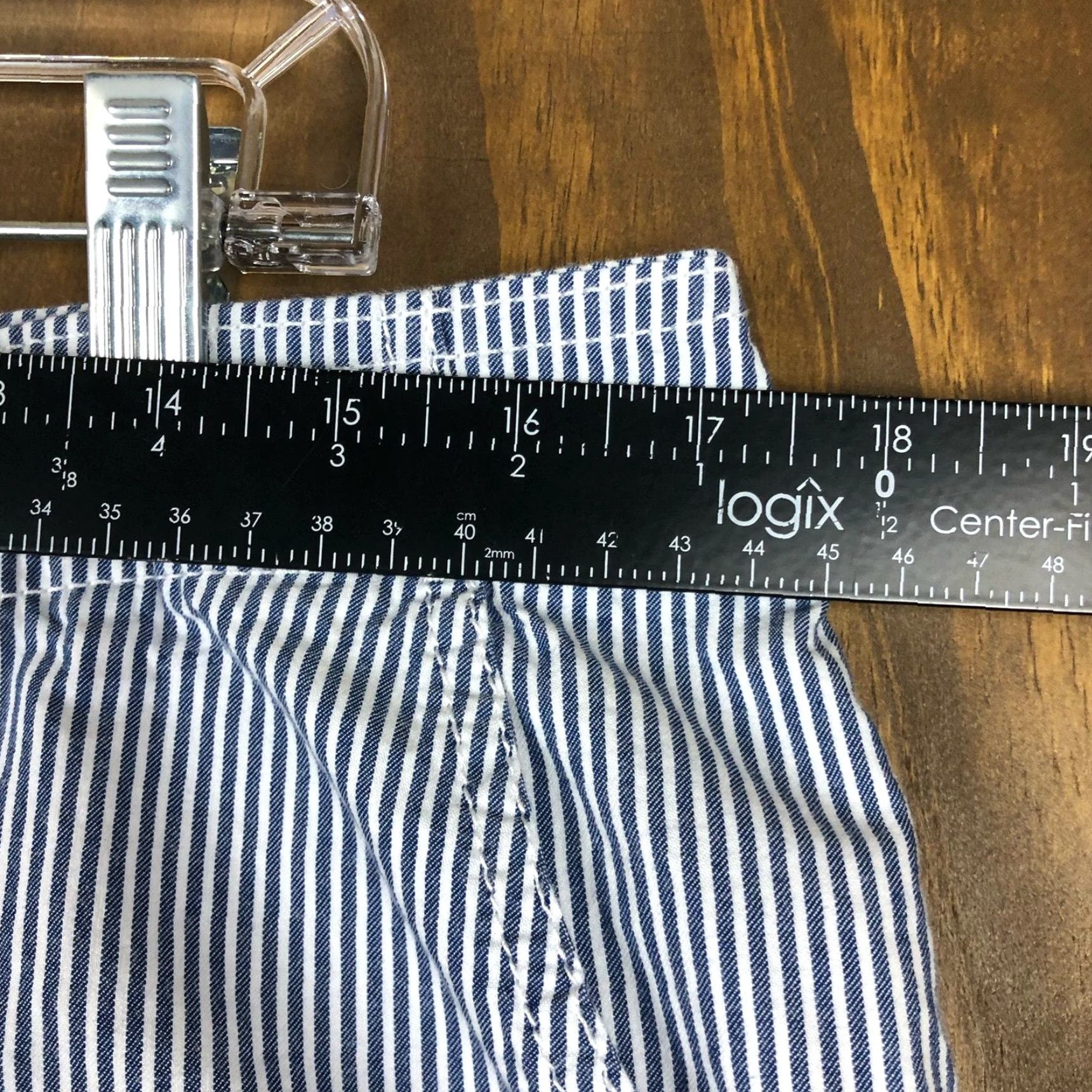 Liz Claiborne VINTAGE Liz Claiborne Womens Pants Capris Striped High Rise Stretch Cotton 12 Blue Size 34" / US 12 / IT 48 - 5 Thumbnail