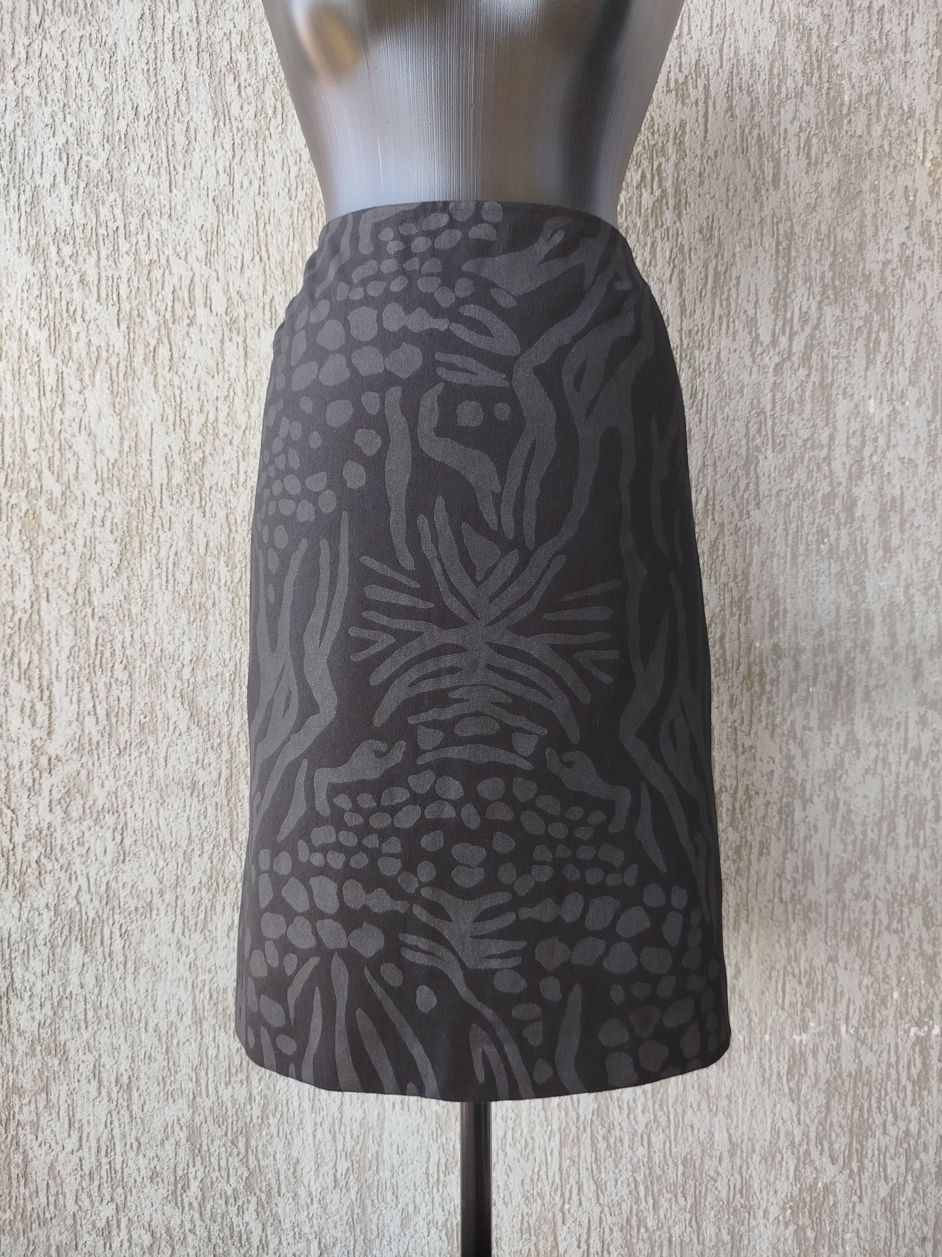 Valentino Valentino Jeans Skirt Pencil Wool Blend Tribal Vintage 90s Size 34" / US 12 / IT 48 - 2 Thumbnail