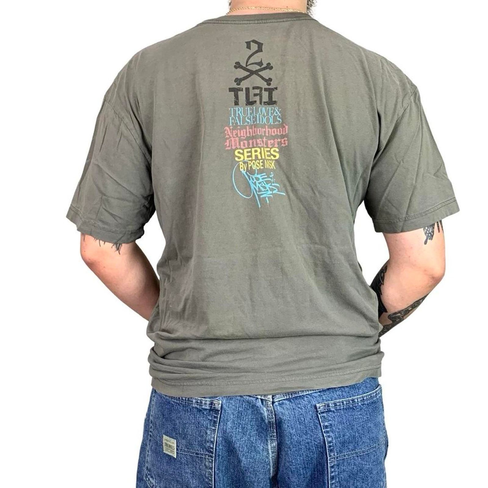 Vintage True Love & False Idols Affliction Style Monster T-shirt Size US XL / EU 56 / 4 - 3 Thumbnail