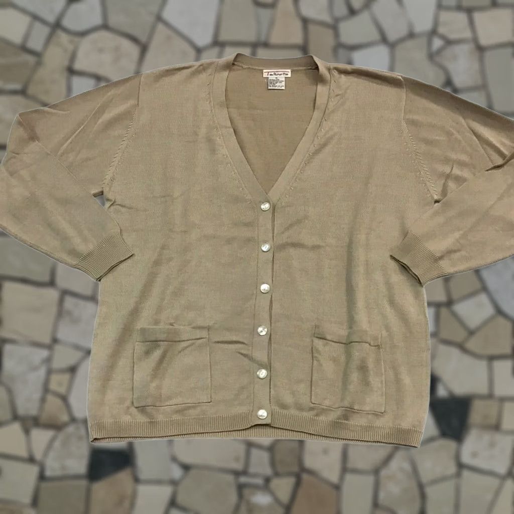 Talbots VINTAGE Women Talbots Cardigan XL Brown Tan Cardigan Women XL Talbots Cardigan Size XL / US 12-14 / IT 48-50 - 1 Thumbnail