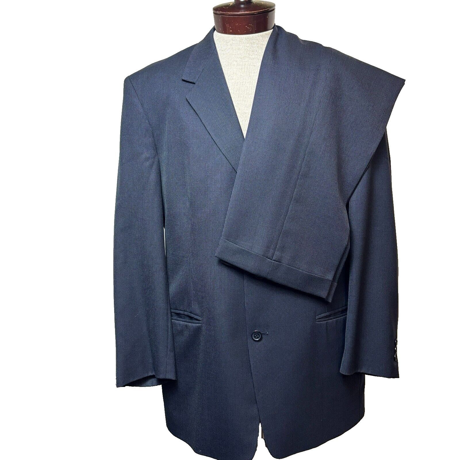 Pierre Cardin Pierre Cardin Suit Mens 46L Navy Wool Miltons Blazer & 36x32 Size 46L - 1 Thumbnail