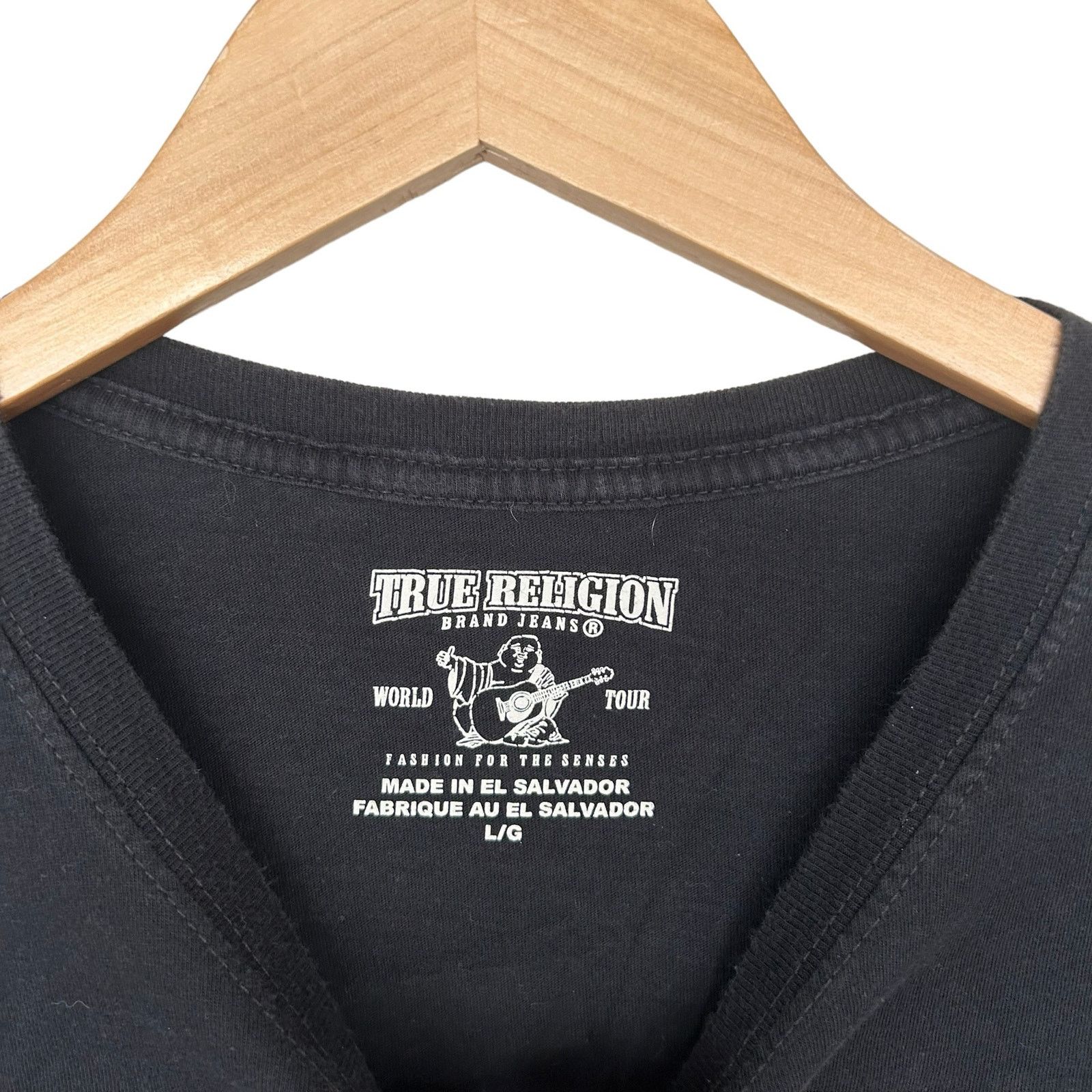 True Religion True Religion Black Spell Out Long Sleeve Shirt Sz L Size US L / EU 52-54 / 3 - 2 Thumbnail
