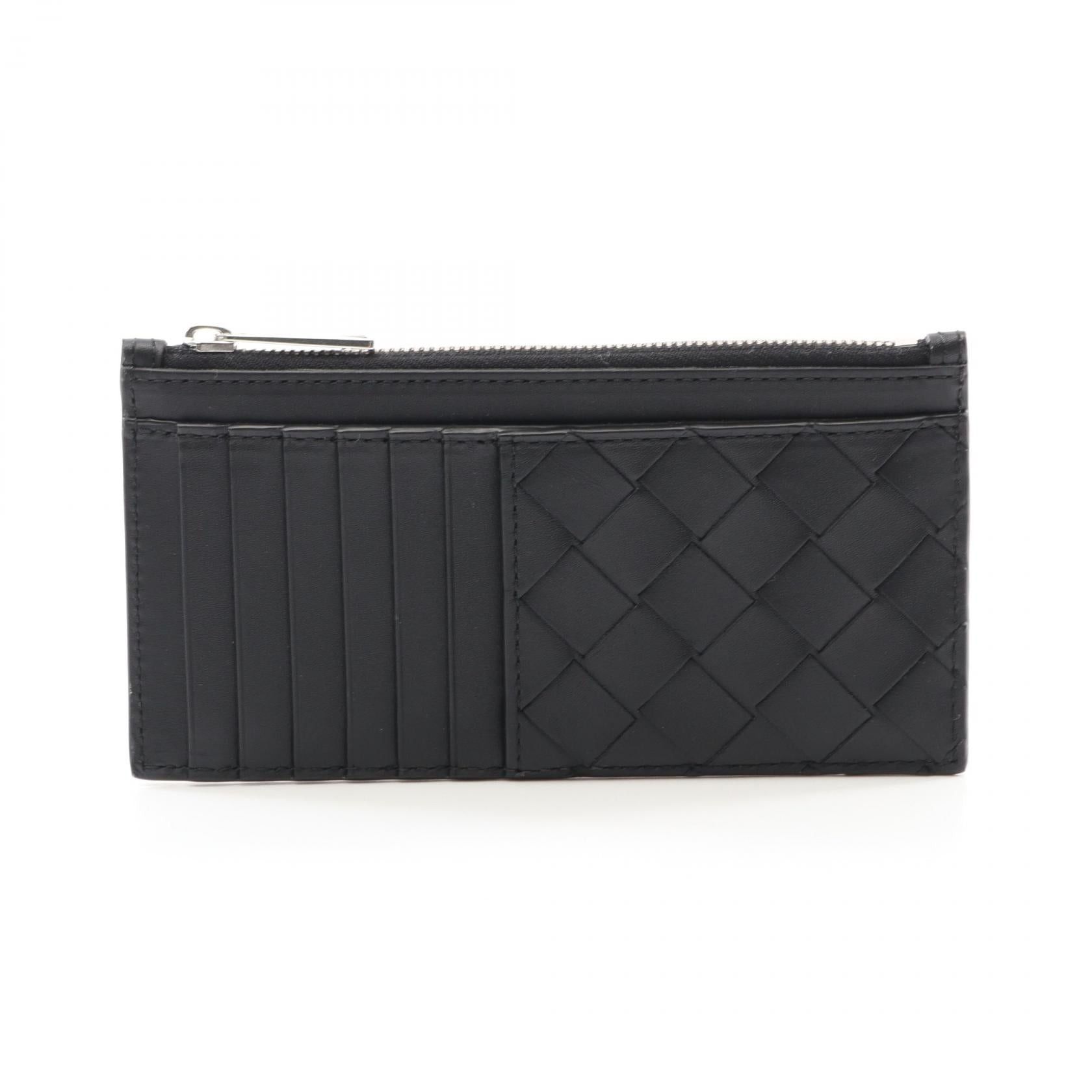 Bottega Veneta Bottega Veneta Intrecciato Coin Purse Leather Black Size ONE SIZE - 1 Thumbnail