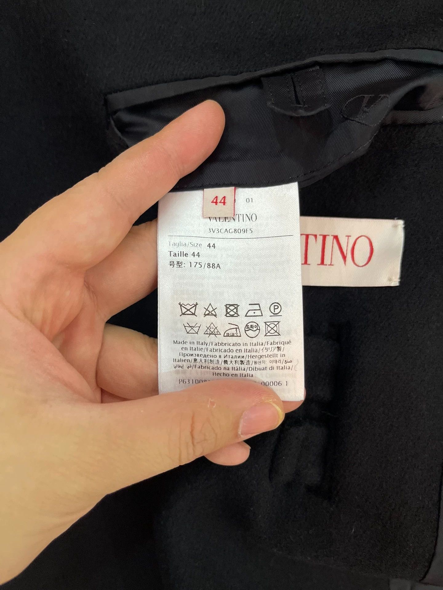 Valentino VALENTINO Wool & Cashmere Tailored Coat 44 (50) Black Size US S / EU 44-46 / 1 - 9 Thumbnail