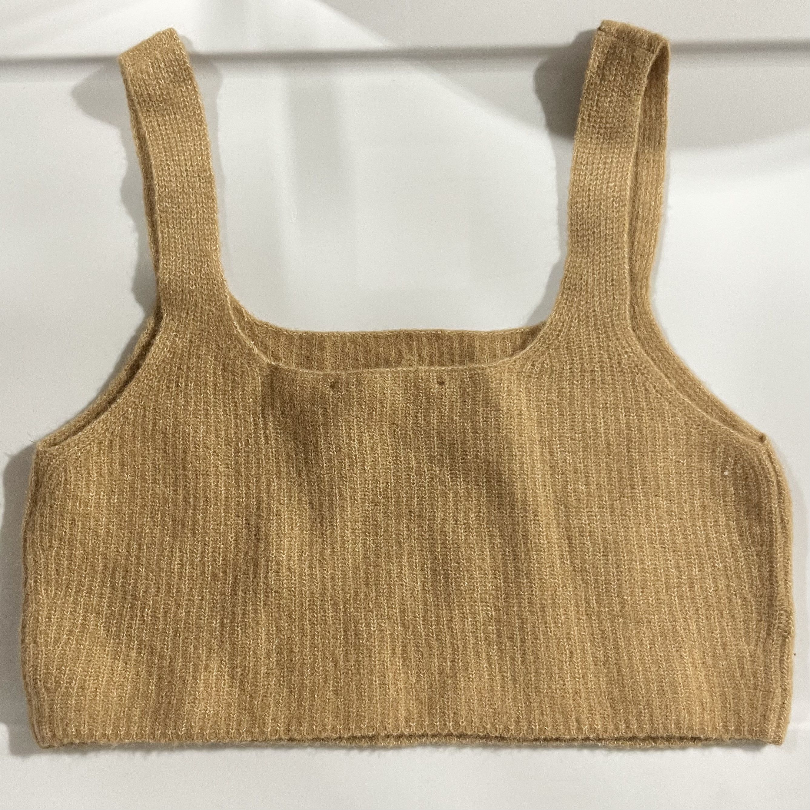 Everlane New Everlane Wool Blend Knit Cozy Cropped Tank Top Camel Size M / US 6-8 / IT 42-44 - 8 Thumbnail