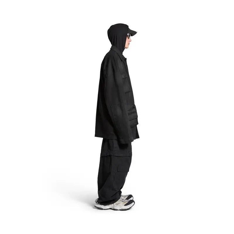 Balenciaga o1srvl11e0426 BB Corp Cargo Shirt Large Fit In Black Size US XS / EU 42 / 0 - 3 Thumbnail