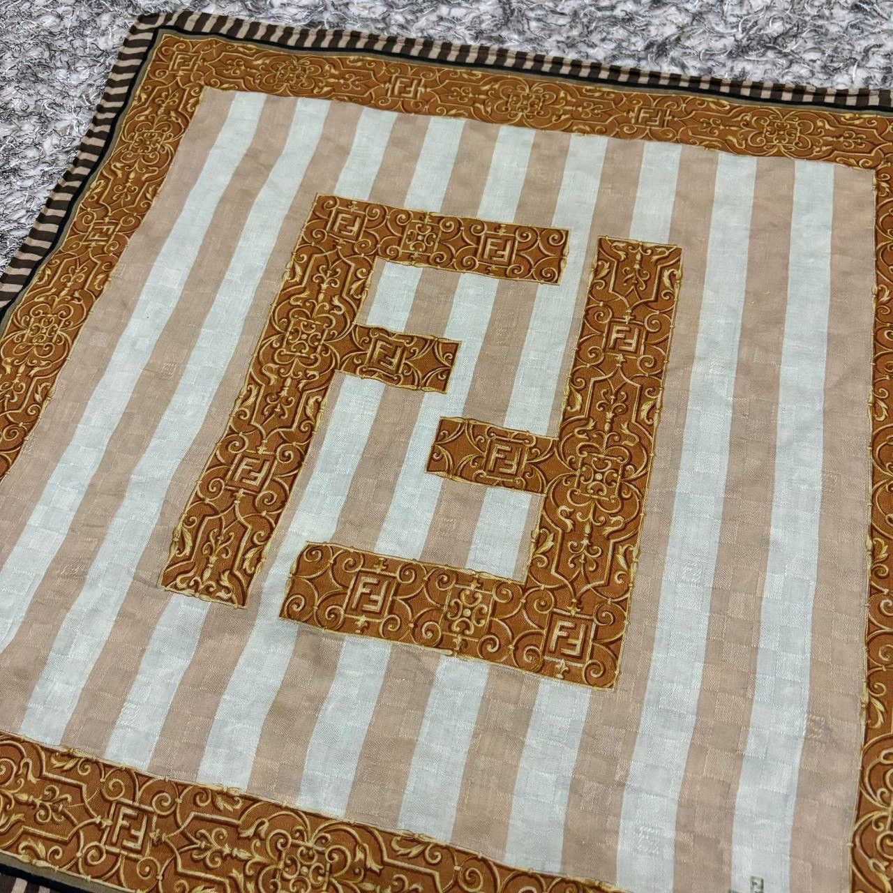Fendi Fendi Zucca BigLogo Scarf Neckerchief Handkerchief Size ONE SIZE - 3 Thumbnail