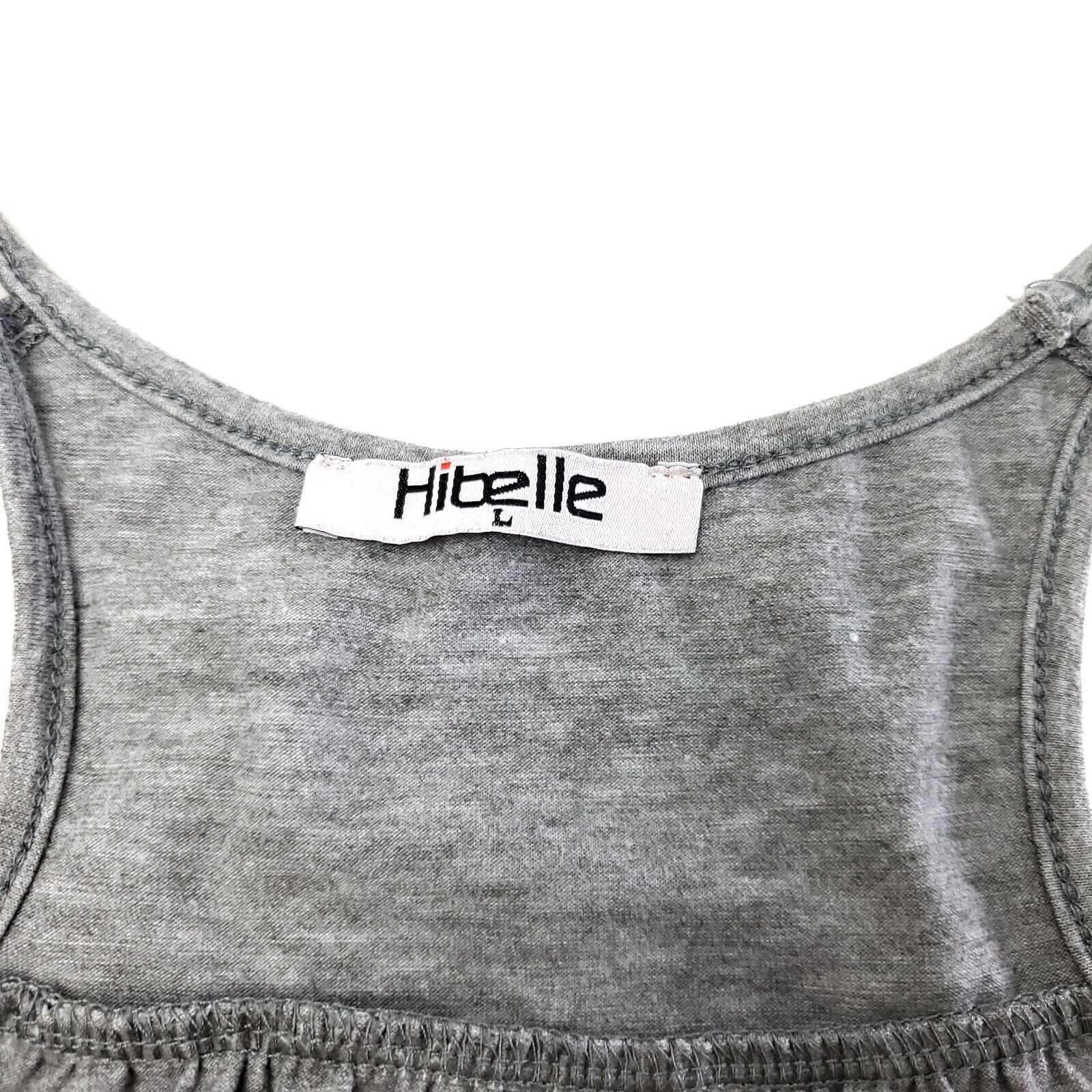 Designer Hibelle Large Gray Tank Top Round Neck Size L / US 10 / IT 46 - 5 Thumbnail
