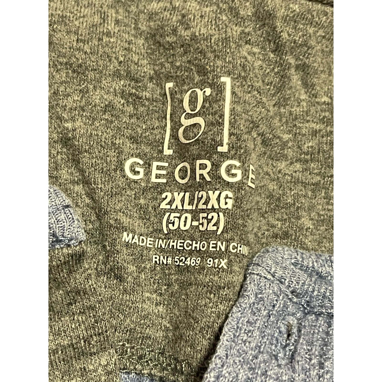 George George Men's 2XL Blue Long Sleeve Henley Shirt Size XXL / US 16-18 / IT 52-54 - 7 Thumbnail