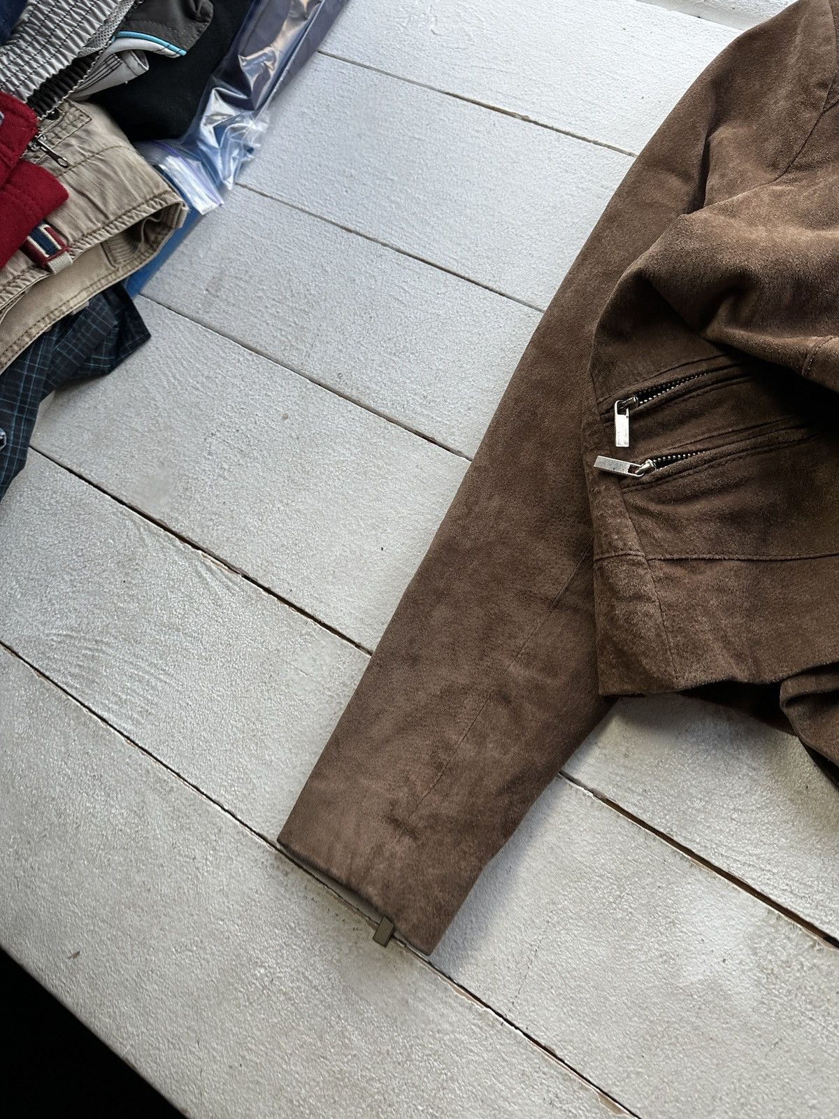 Other 🚨Y2K RICK OWENS TYPE DIRTY SLIM FIT ZIP LEATHER JACKET Size M / US 6-8 / IT 42-44 - 3 Thumbnail