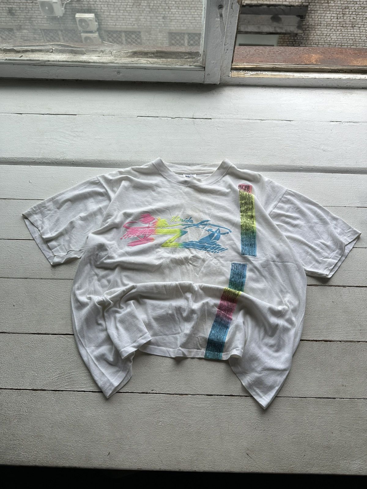 GRAIL🚨 FLORIDA SUNFADED RARE BIG LOGO TEE Y2K SK8 v