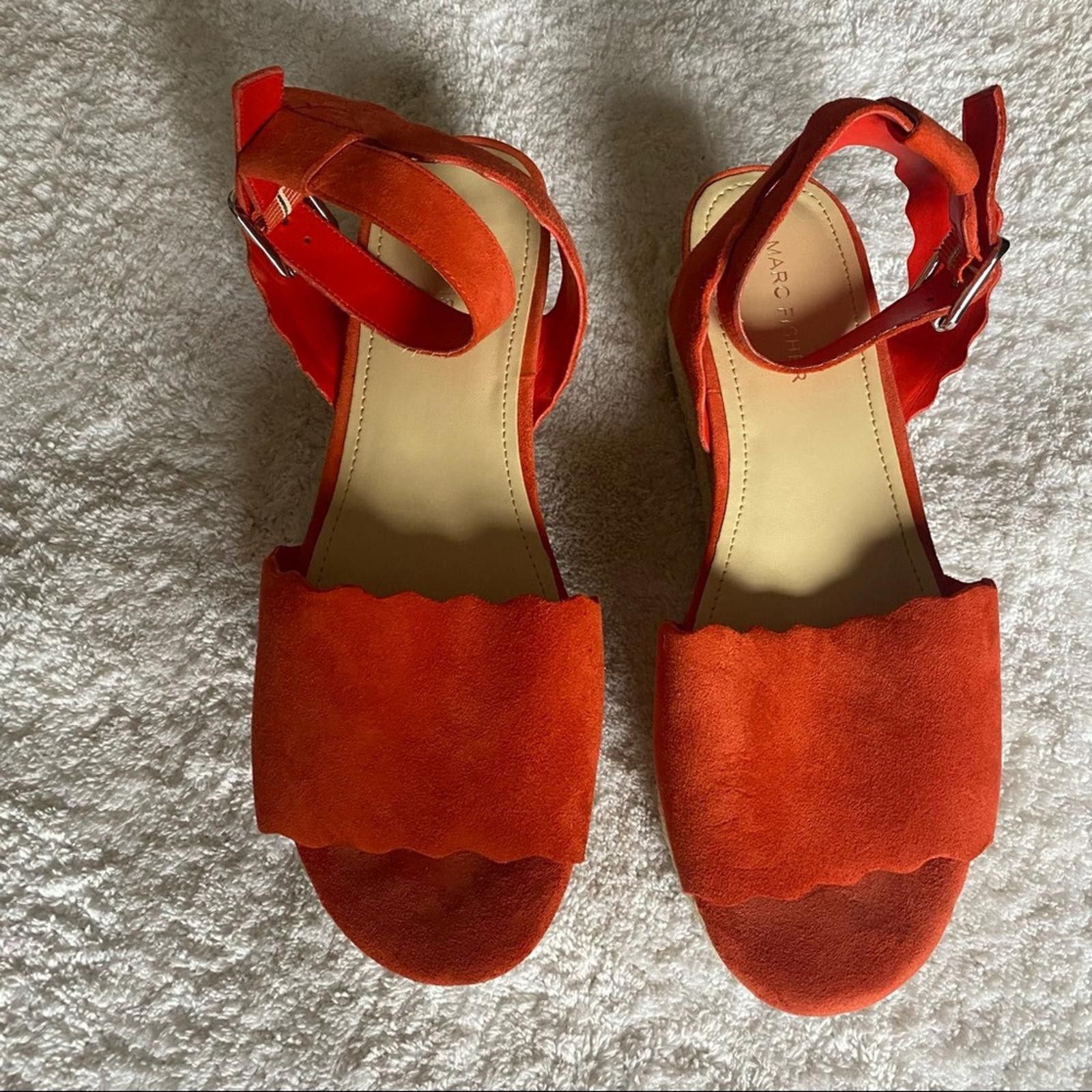 Other Marc Fisher Faitful Coral Suede Platform Espadrille Size US 9.5 / IT 39.5 - 4 Thumbnail