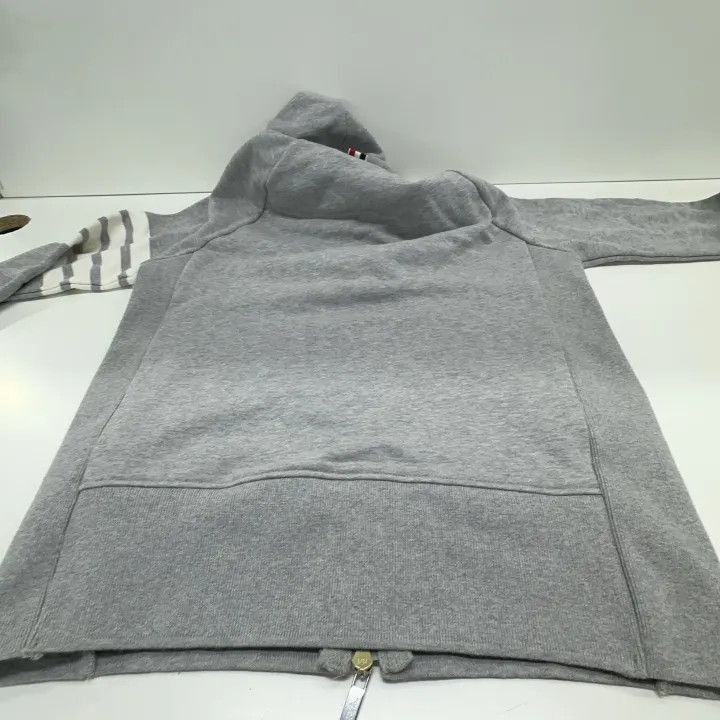 Thom Browne Thom Browne Gray Classic Stripe Zip Hoodie -2507 Size US M / EU 48-50 / 2 - 9 Thumbnail