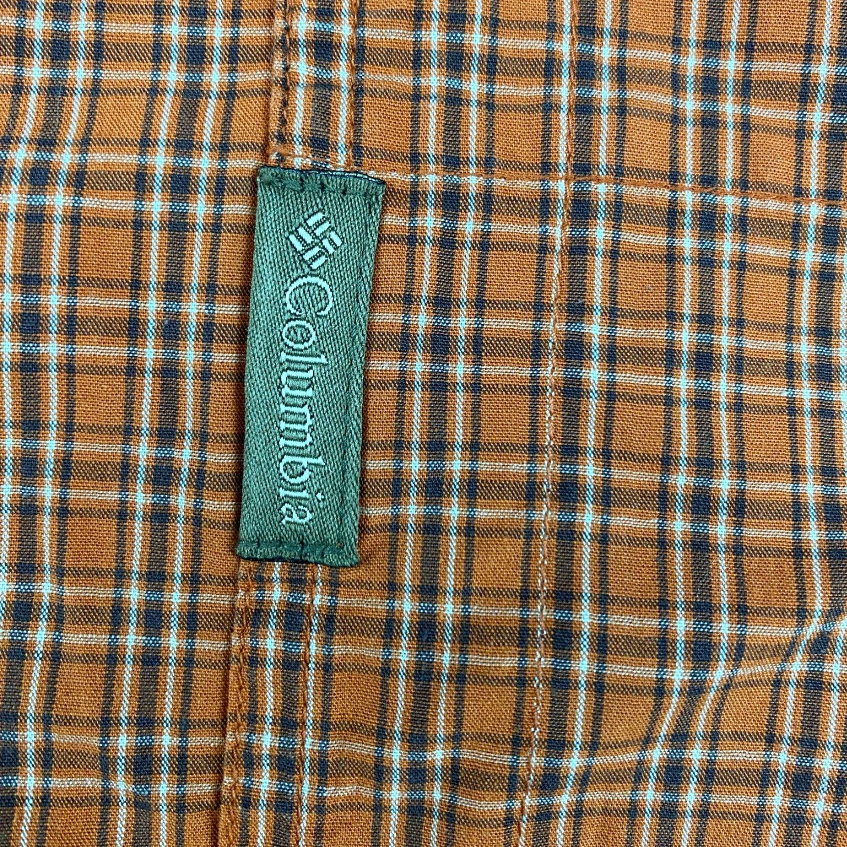Vintage Columbia Button-Down Shirt Mens 2XL Orange Gingham Plaid Long Sleeve Pocket Button-Up Casual Modern Size US XXL / EU 58 / 5 - 6 Thumbnail