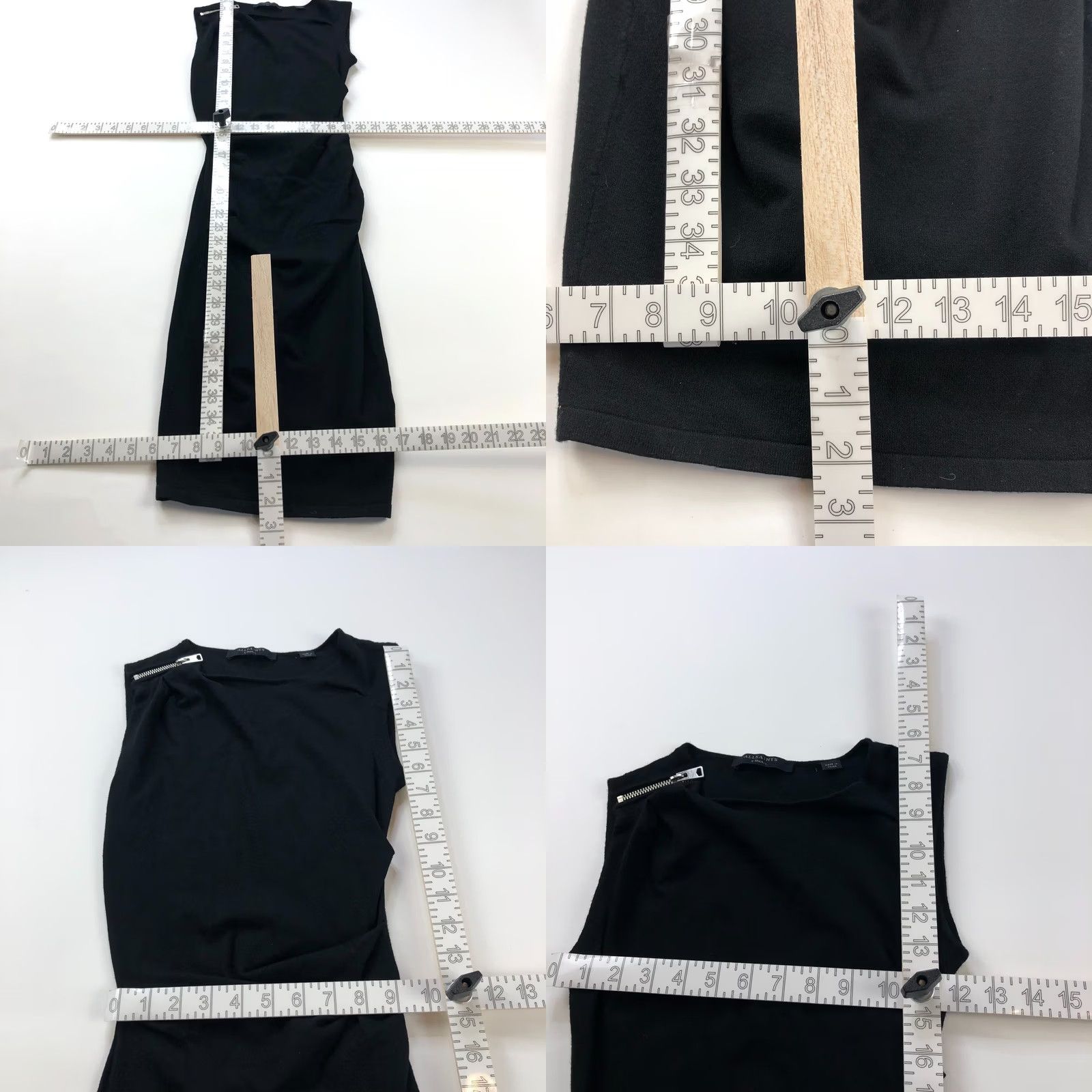 Allsaints All Saints Bodycon Dress XS Sleeveless Knee Length Twisted Viscose Black Women Size XS / US 0-2 / IT 36-38 - 8 Thumbnail