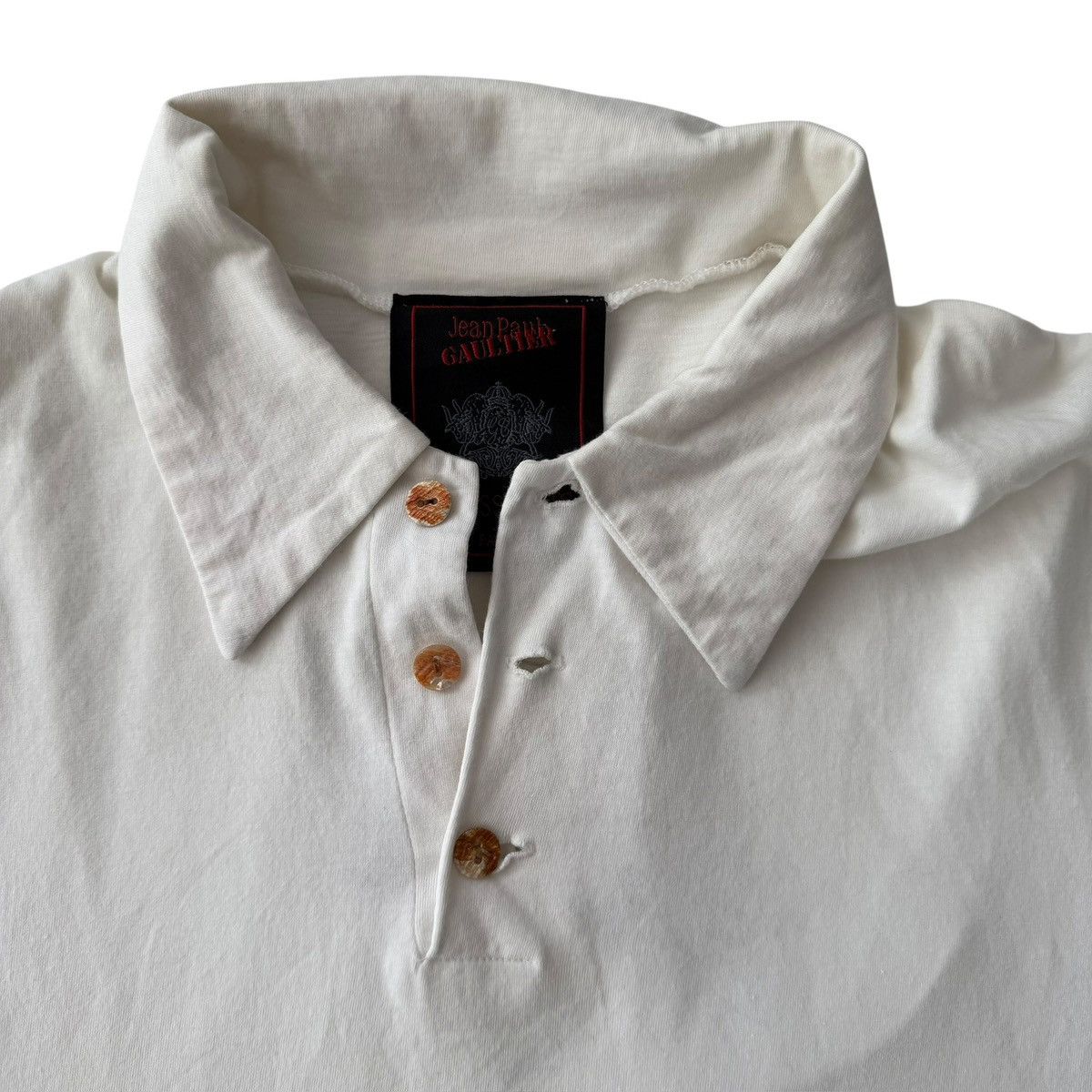 Jean Paul Gaultier Jean Paul Gaultier Graphic Polo Shirt White Size US S / EU 44-46 / 1 - 6 Thumbnail