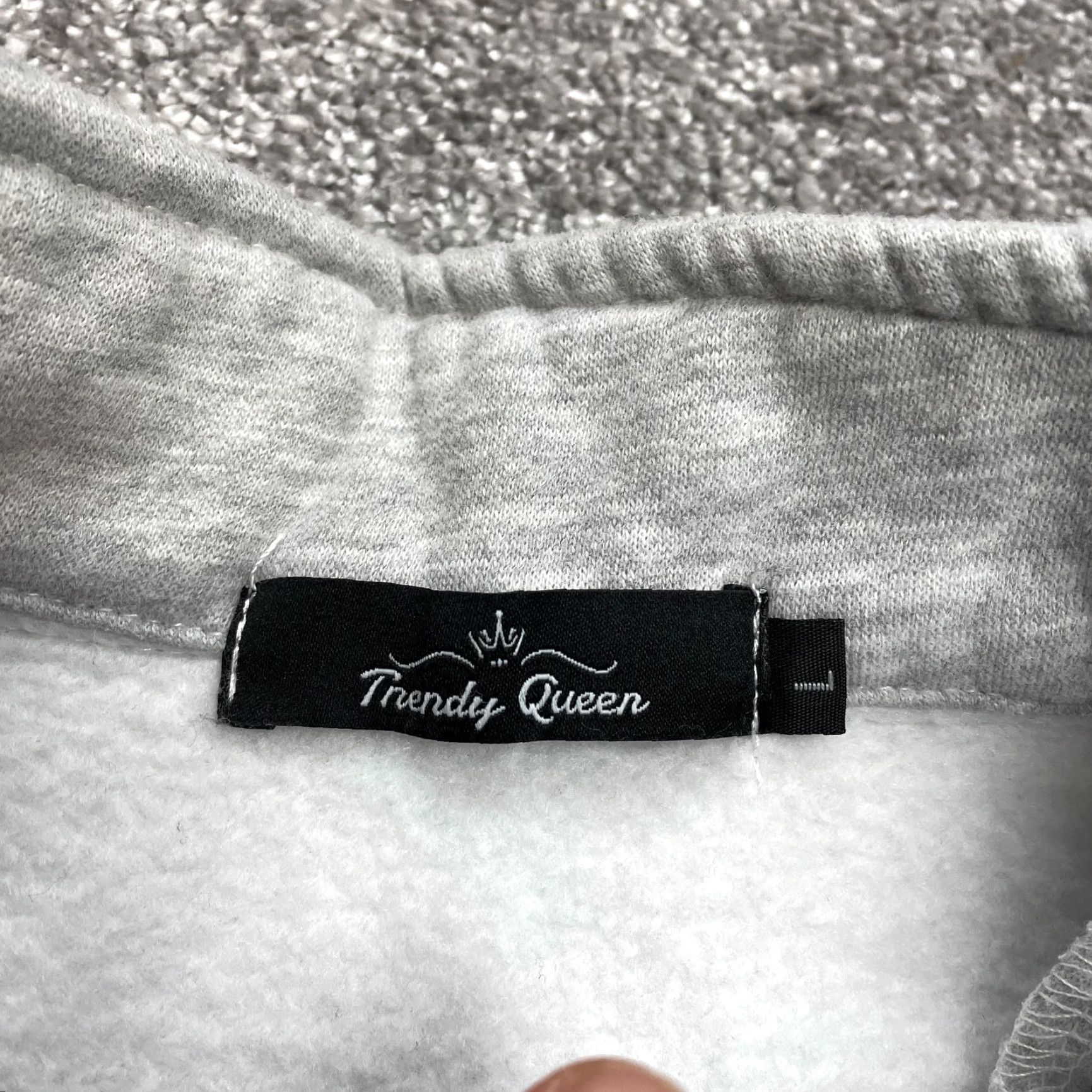 Vintage Trendy Queen Jacket Sweatshirt 1/4 Zip Womens L Light Gray Pullover Size L / US 10 / IT 46 - 3 Thumbnail