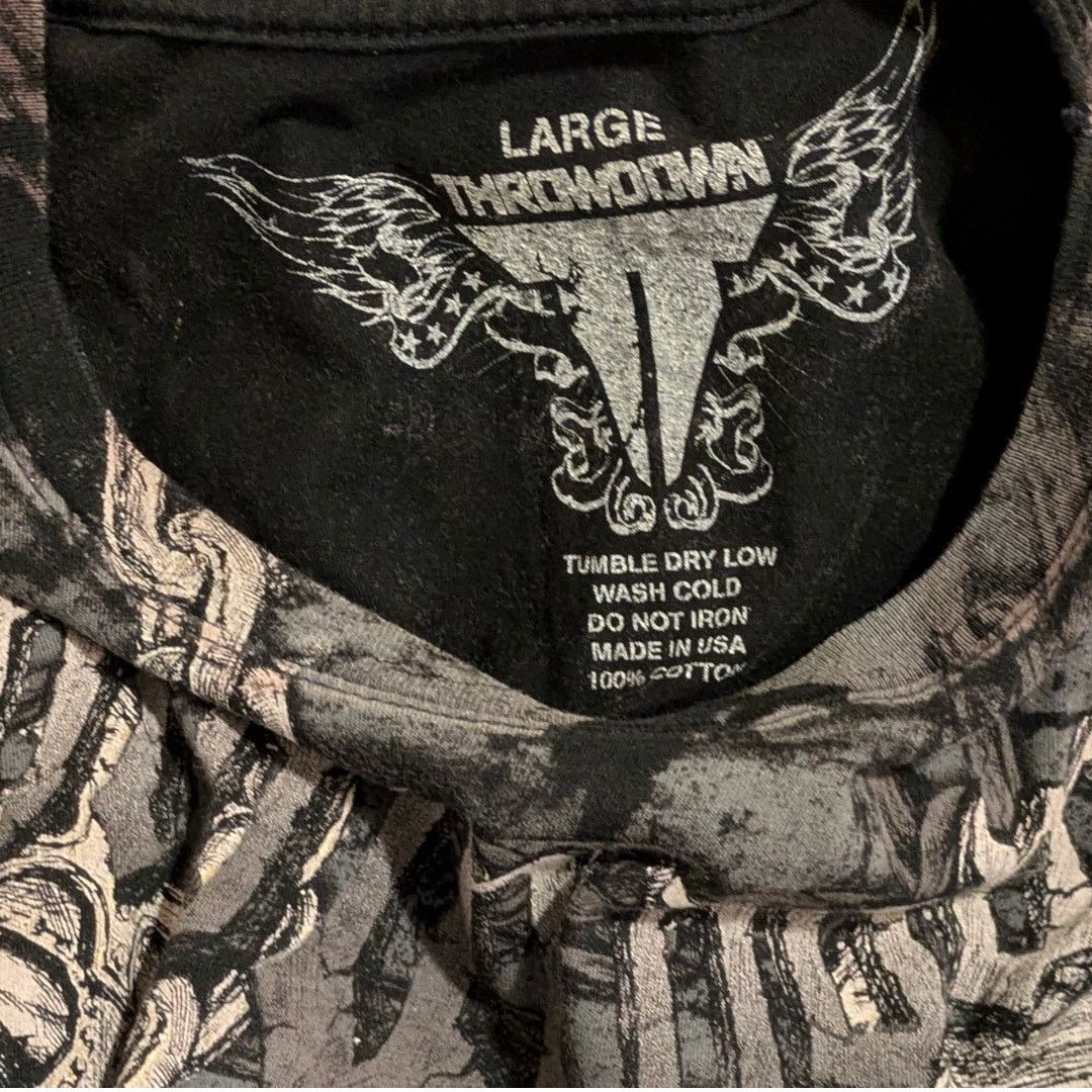 Affliction THROWDOWN Warriors Face Off T-shirt Skulls Y2K Cyber Grunge Size US L / EU 52-54 / 3 - 8 Thumbnail