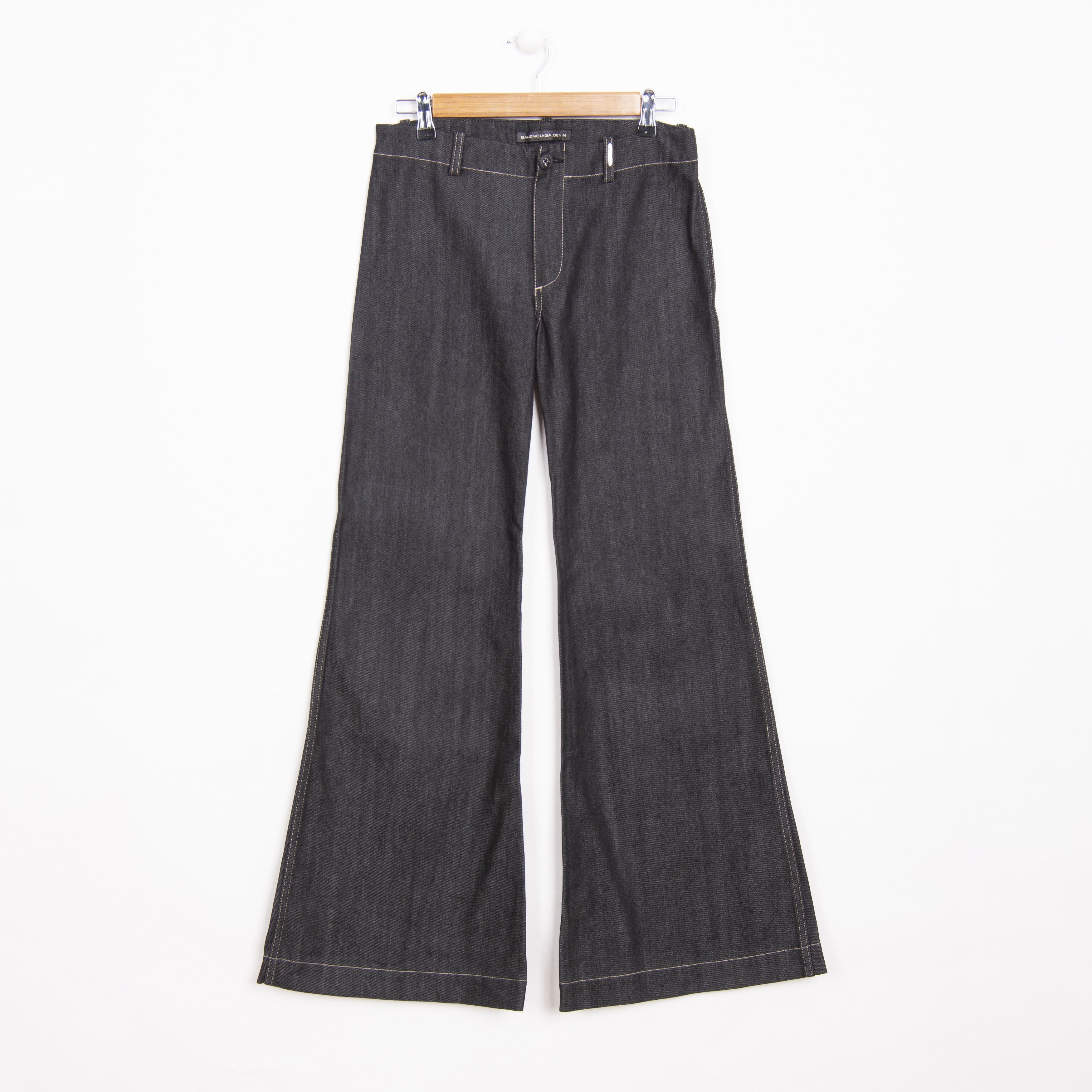 Balenciaga BALENCIAGA Denim Women's Flared Black Jeans Low-Rise Dark Size 27" / US 4 / IT 40 - 2 Thumbnail