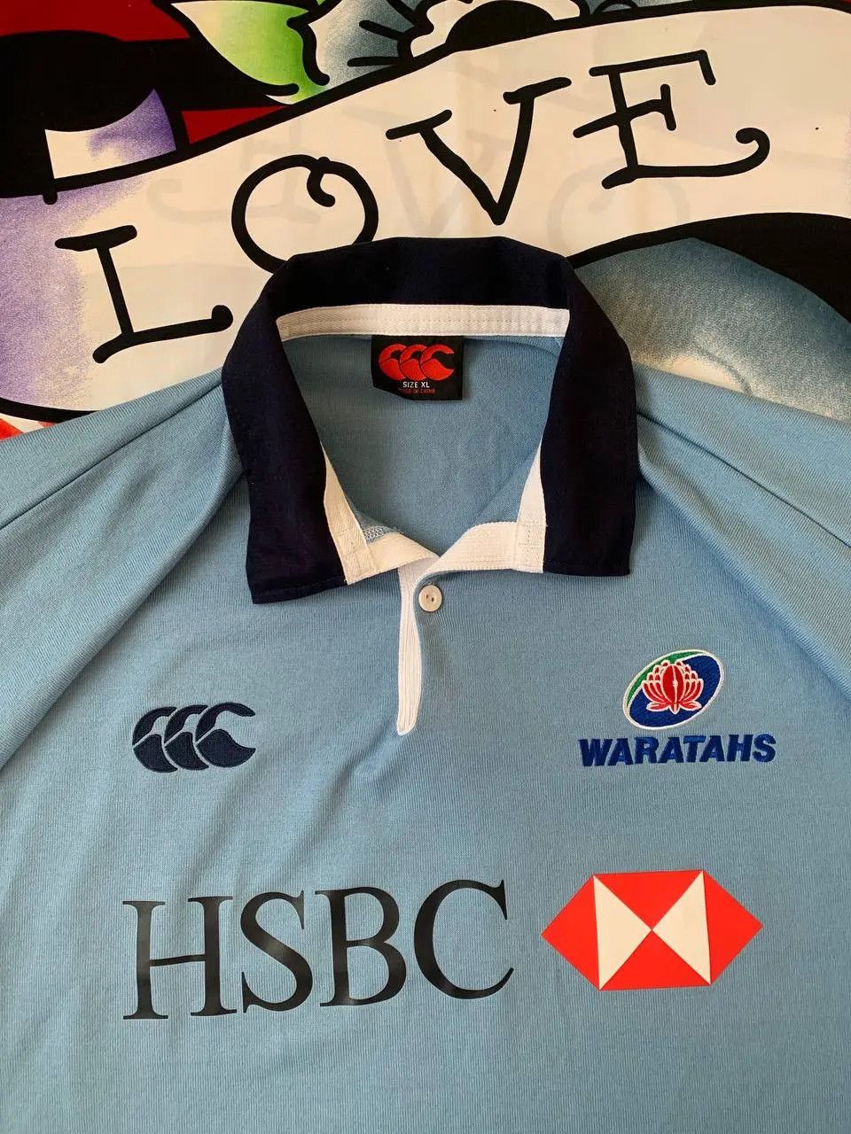 NSW Waratahs Rugby Shirt 00s Size XL Canterbury