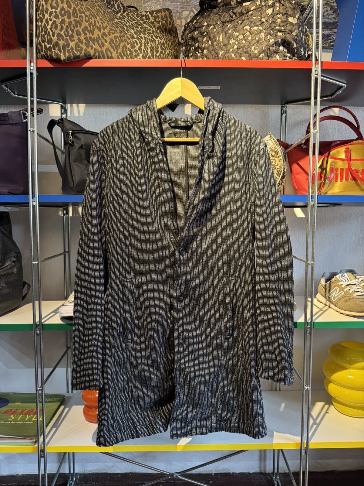 Tornado Mart Vintage TornadoMart Tribal-Stripe Wrinkled Pleated Coat Size US L / EU 52-54 / 3 - 1 Thumbnail