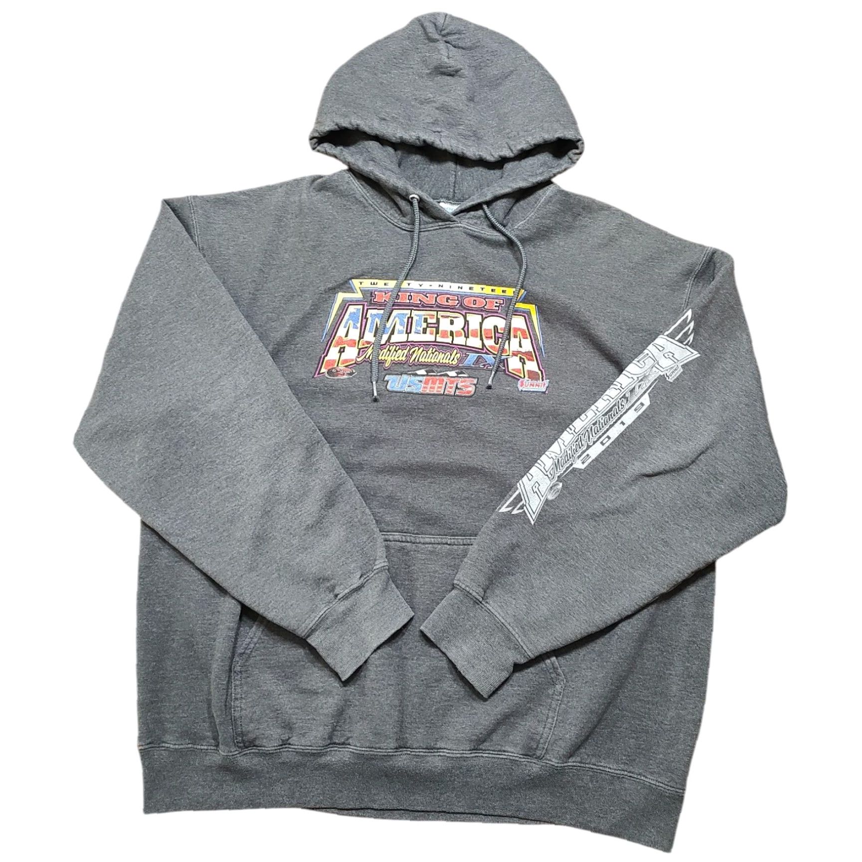 Port & Company Dirt Track Speedway Racing Hoodie Mens XL Gray USMTS MN Modified Nationals Size US XL / EU 56 / 4 - 4 Thumbnail