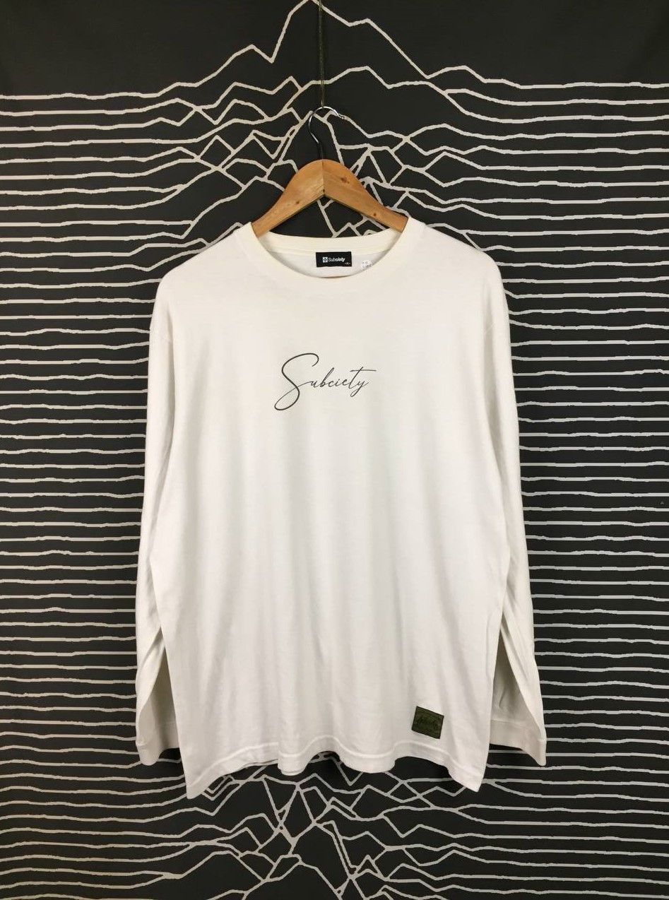 Japanese Brand Subciety Japanese Streetwear Script Logo Long Sleeve Tee Size US XL / EU 56 / 4 - 2 Thumbnail