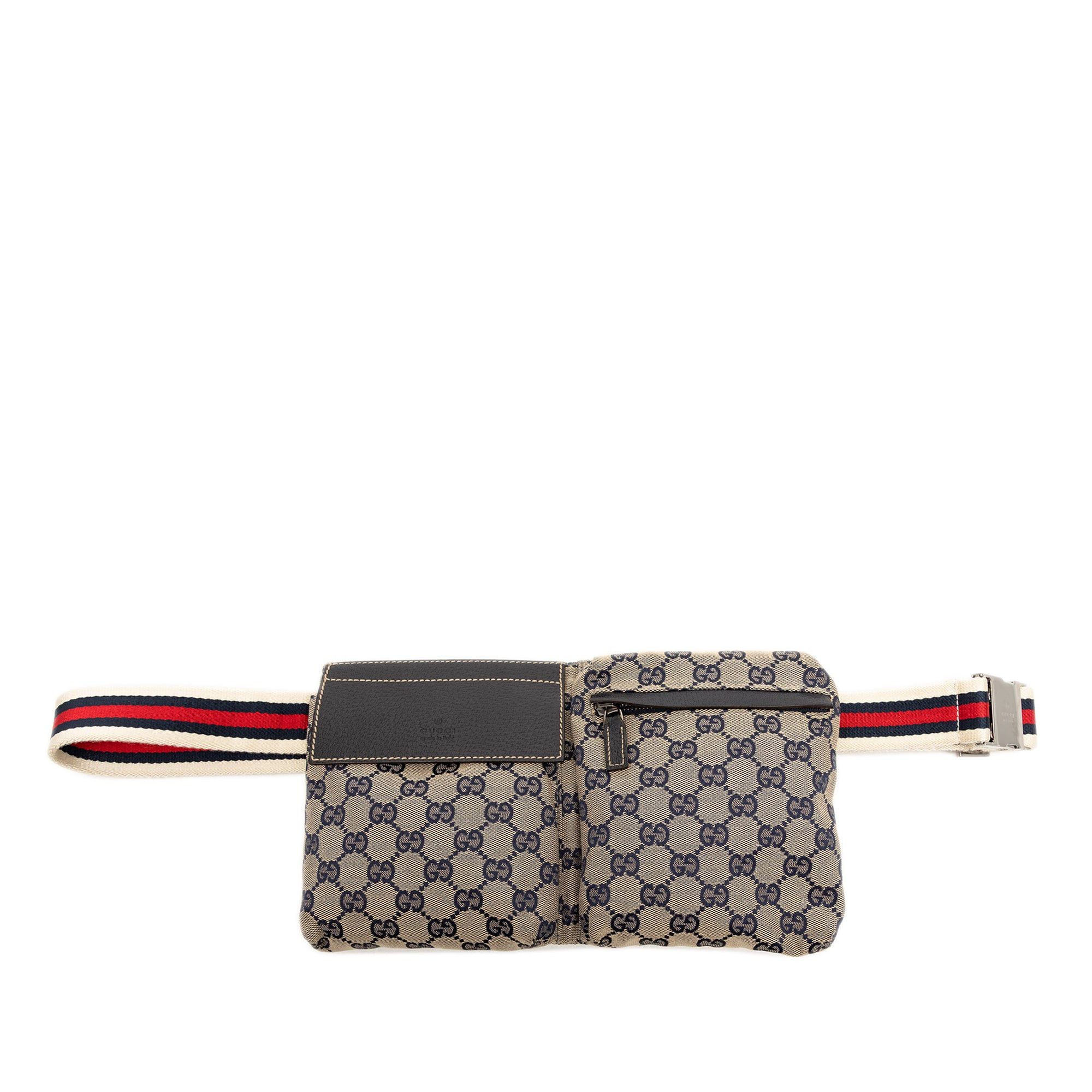 Gucci GG Canvas Web Double Pocket Belt Bag Size ONE SIZE - 1 Thumbnail