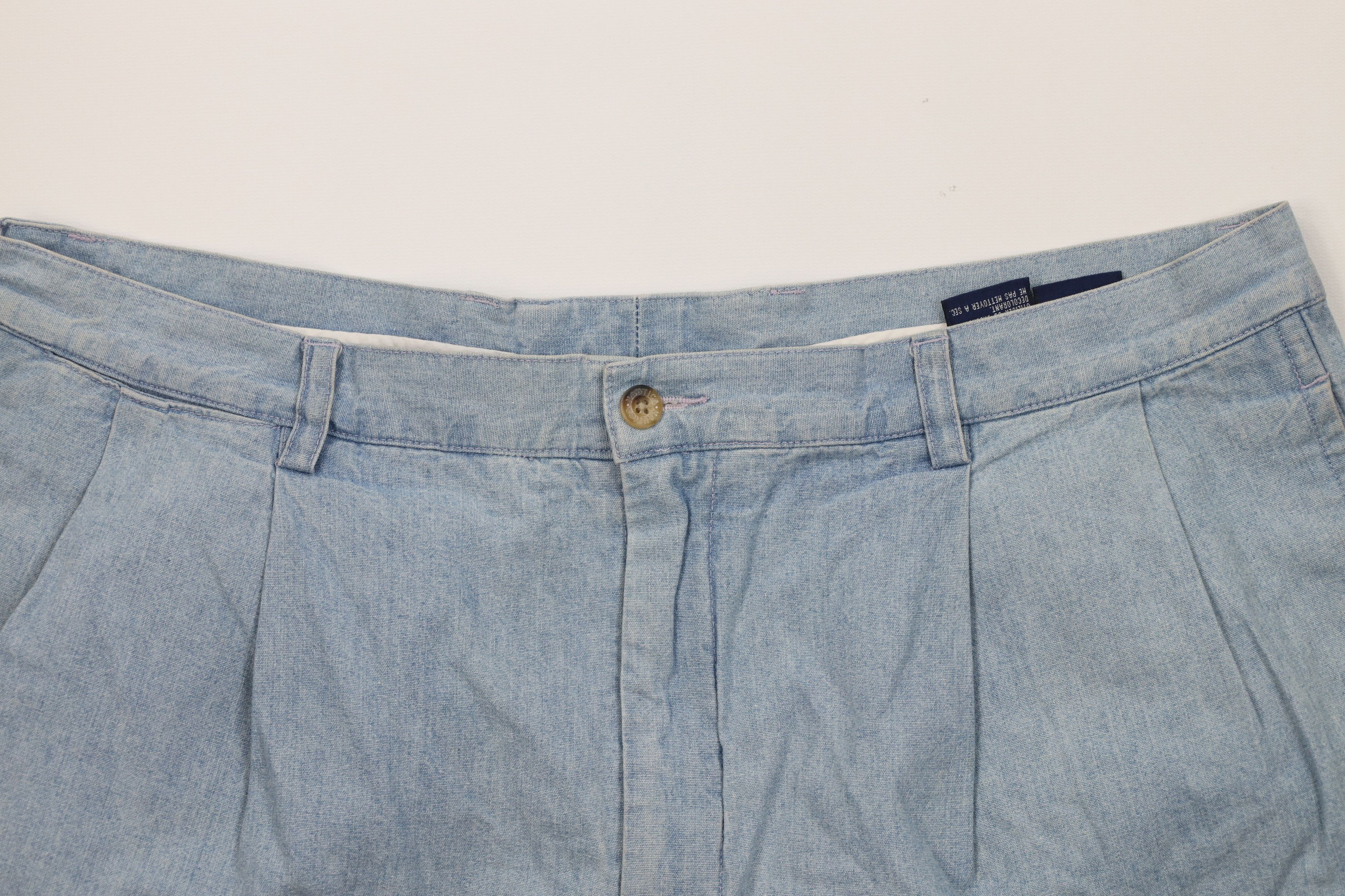 Nautica Vintage 90s Nautica Above Knee Chambray Chino Shorts Blue Size US 40 / EU 56 - 2 Thumbnail