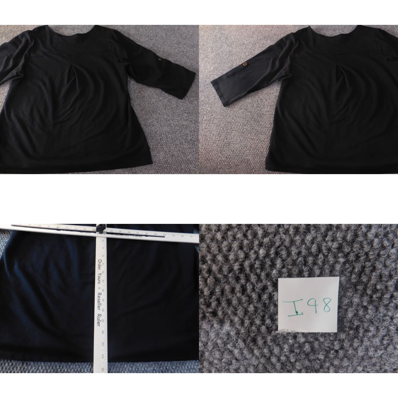 Vintage Susan Graver Sweater Large black stretch womens pullover classic cotton Shirt Size L / US 10 / IT 46 - 8 Thumbnail