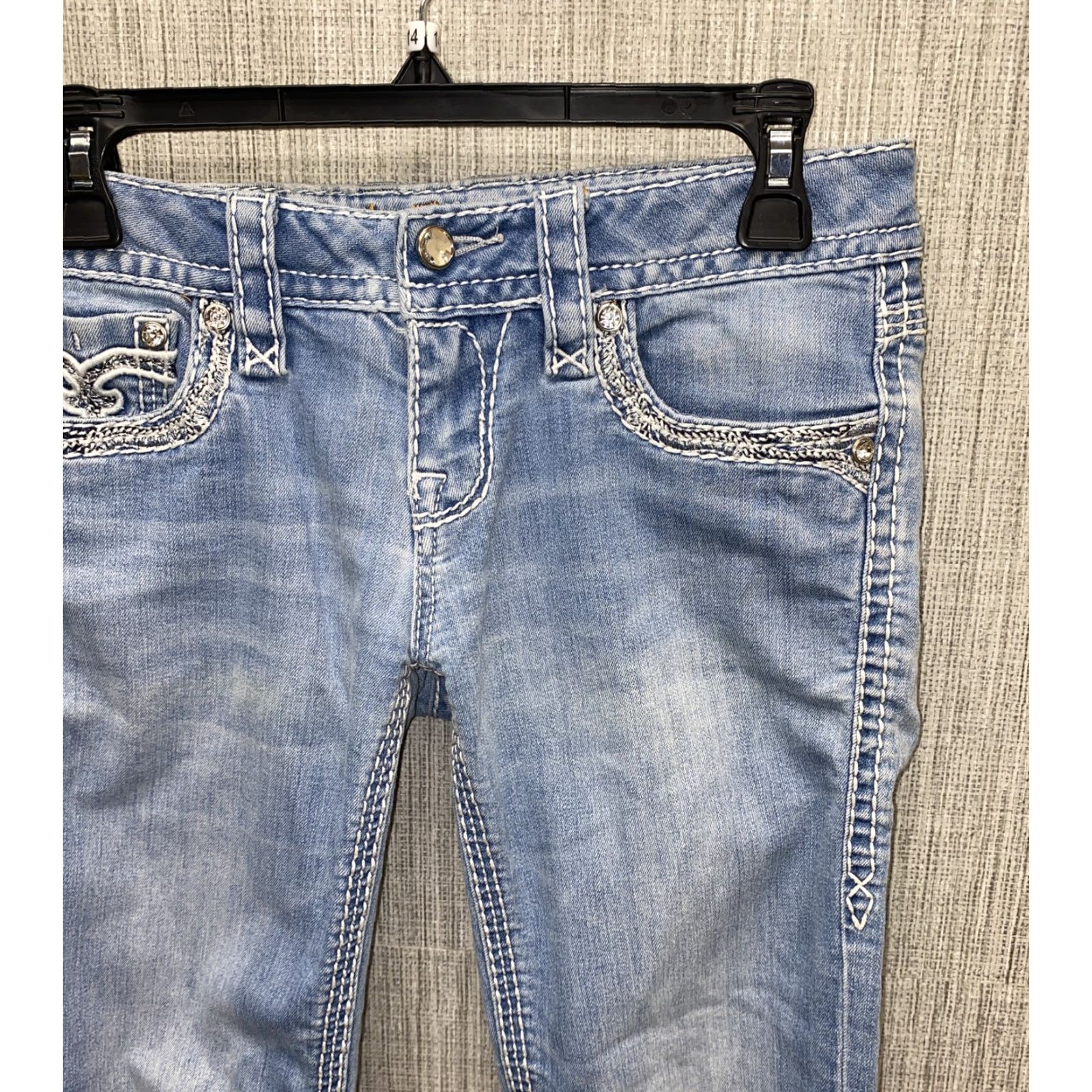 Vintage Rock Revival Jeans Women 27x21 Blue Light Wash BAMBI Capri Denim Capris 21in Inseam Size 27" / US 4 / IT 40 - 3 Thumbnail
