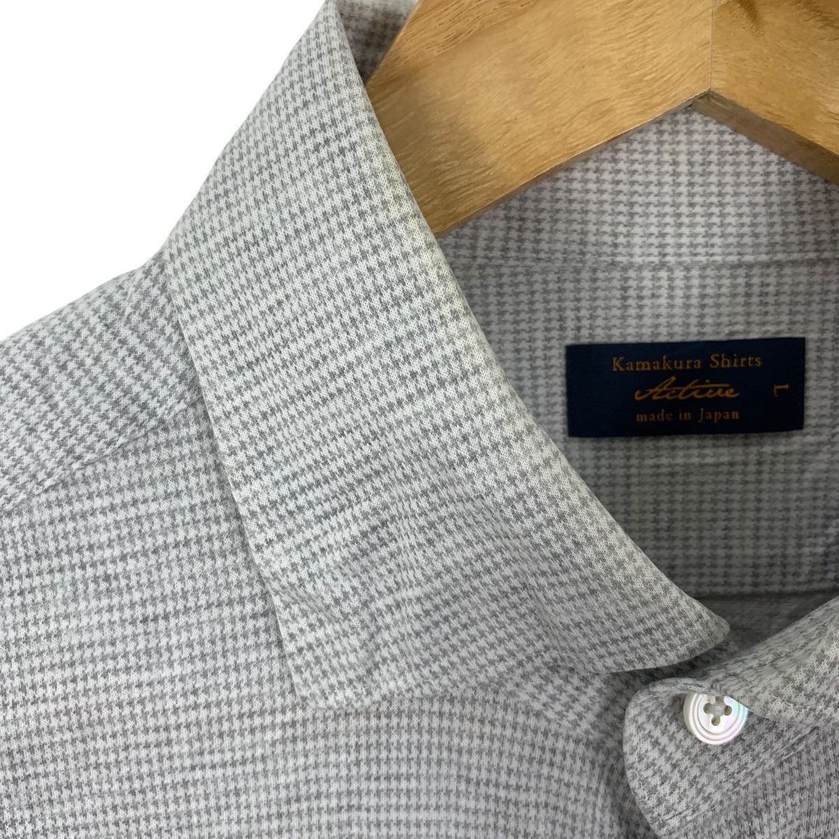 Kamakura KAMAKURA SHIRTS Made In Japan Houndstooth Casual Tee Shirt Size US L / EU 52-54 / 3 - 7 Thumbnail