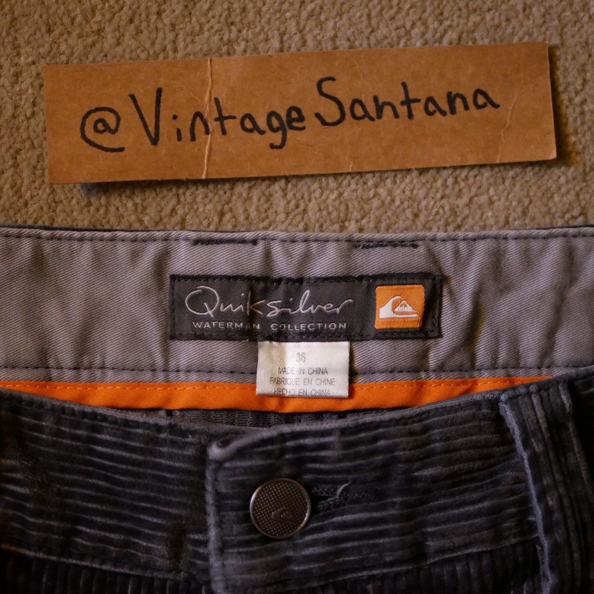 Quiksilver Quiksilver Waterman Corduroy Shorts – Faded Charcoal Size US 36 / EU 52 - 4 Thumbnail