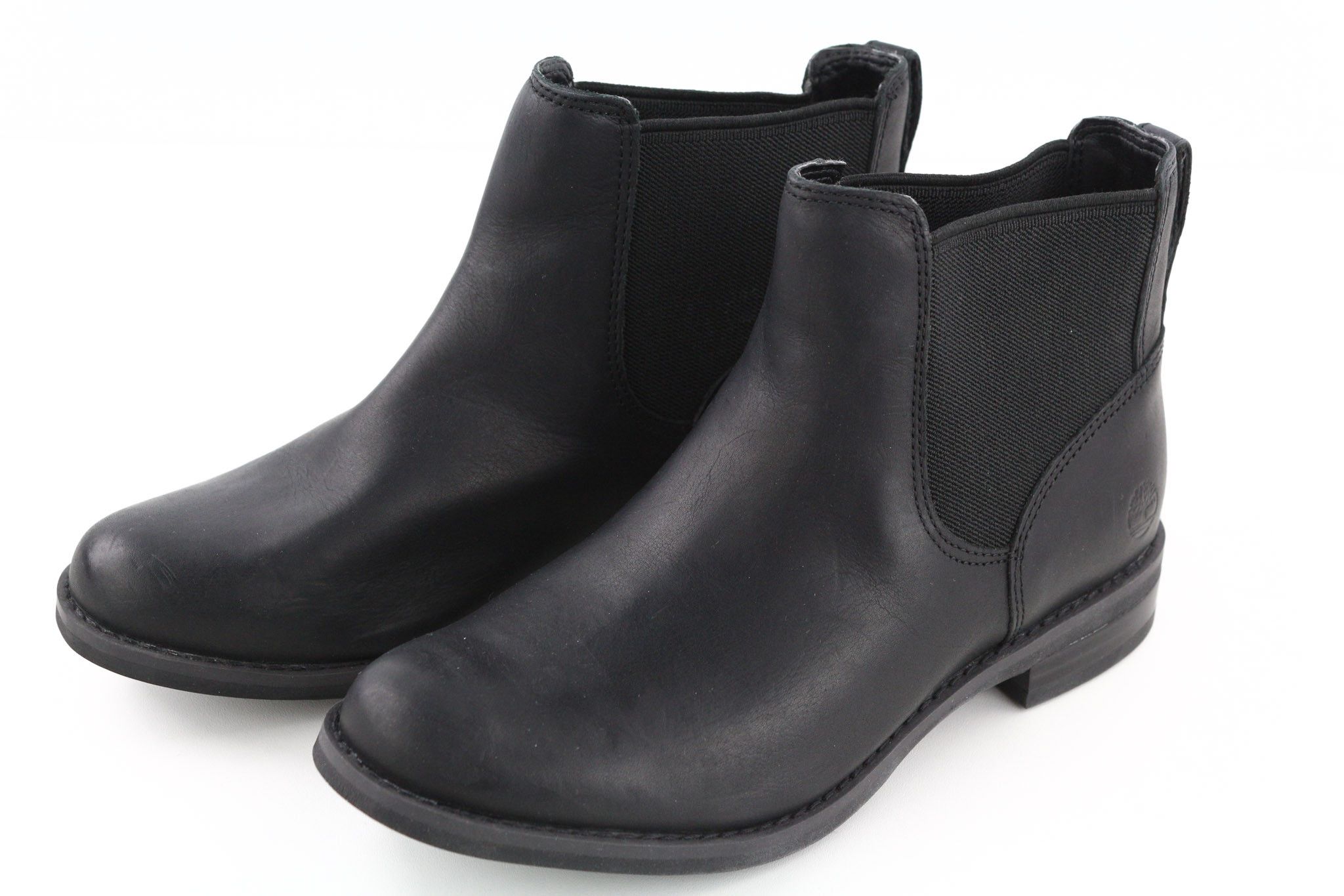 Timberland A1KHL UK4 Mid Top Black Leather Side Panels Boots 79958 Size US 4.5 / IT 34.5 - 2 Thumbnail