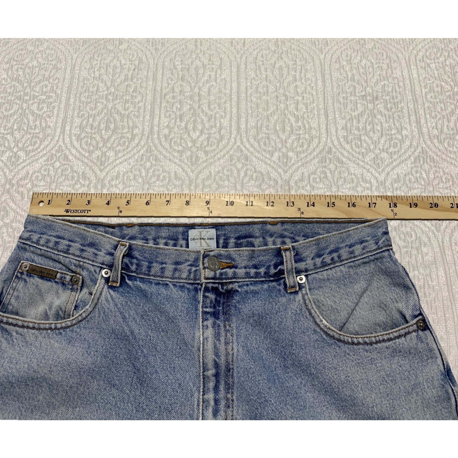 Calvin Klein VINTAGE Calvin Klein Jeans Men's 34×32 Straight 5-Pocket USA Union Made Blue Denim Jeans 00s Size US 34 / EU 50 - 7 Thumbnail