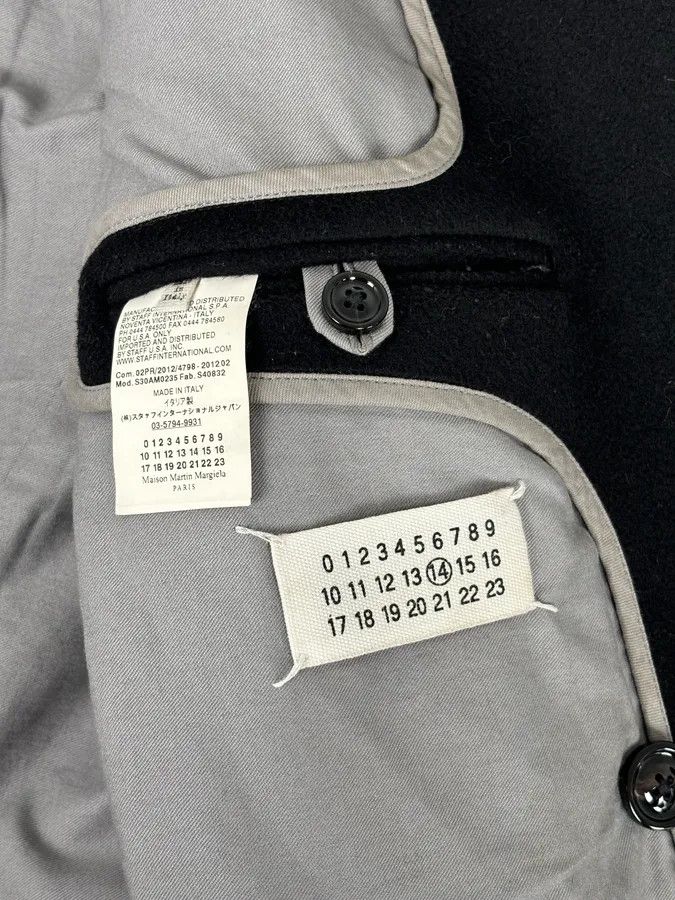Maison Margiela AW2012 Maison Margiela Black Classy Wool Peacoat Size US L / EU 52-54 / 3 - 8 Thumbnail