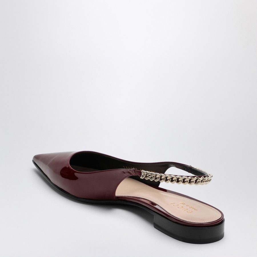Gucci o1d2blof0824 Ballerina Signorina Patent Leather in Burgundy Size US 8 / IT 38 - 4 Thumbnail