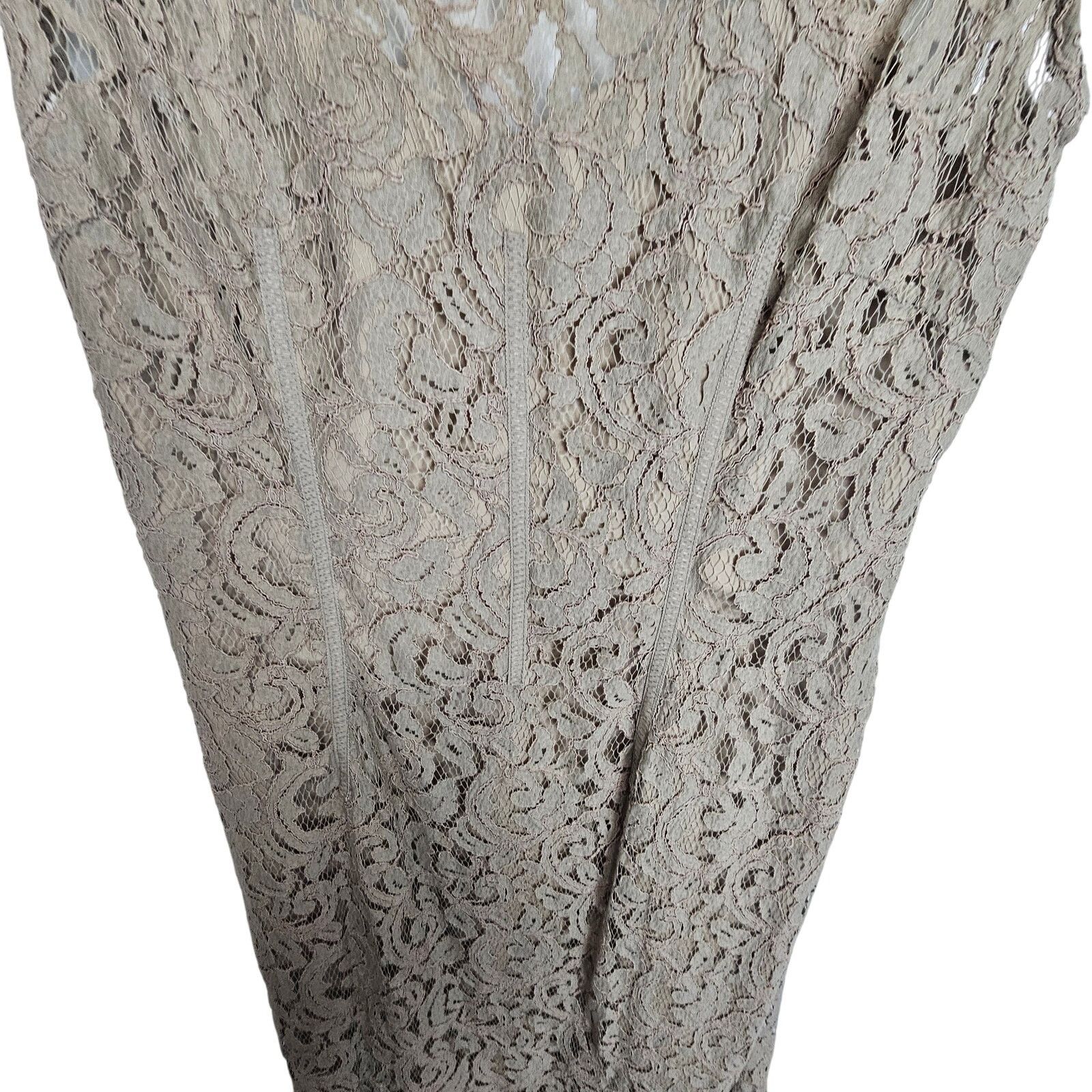 Monique Lhuillier Monique Lhuillier Womens Lace Floral Maxi Dress Fomal Gown Size XL / US 12-14 / IT 48-50 - 3 Thumbnail