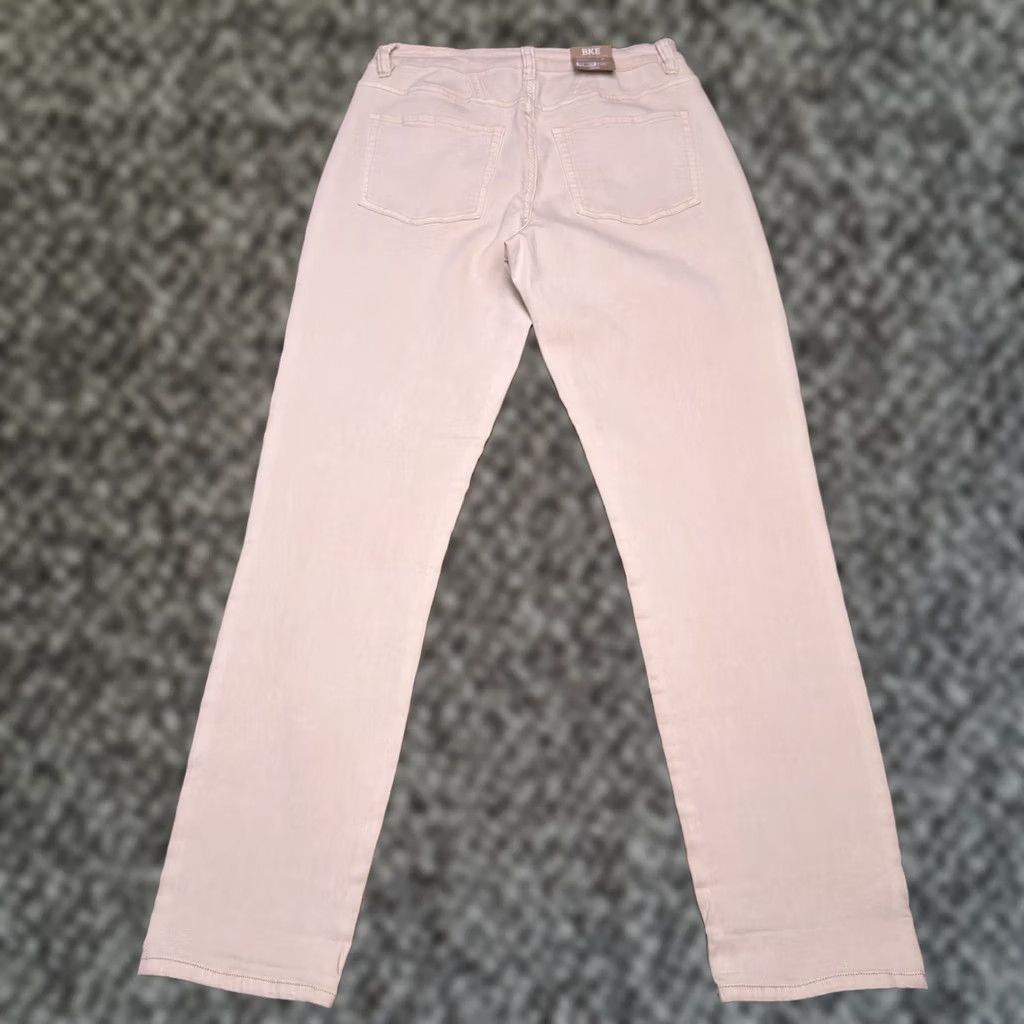 BKE BKE Jeans 28 Mom Fit High Rise Stretch 5-Pocket Denim Brown Tan Logo Buckle New Size 28" / US 6 / IT 42 - 1 Thumbnail